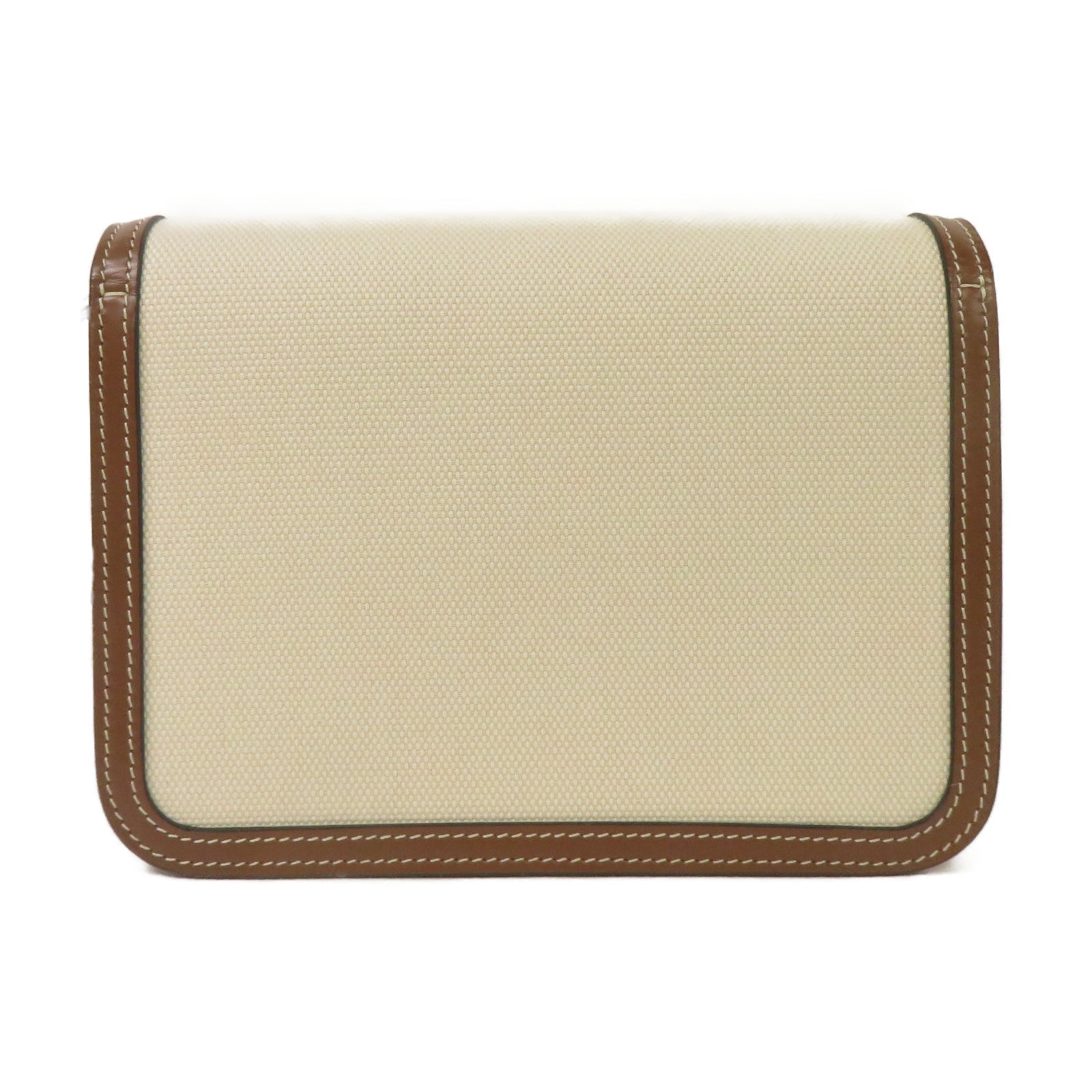 BURBERRY 帆布/皮革Shoulder Bag金扣肩背袋米色/啡色
