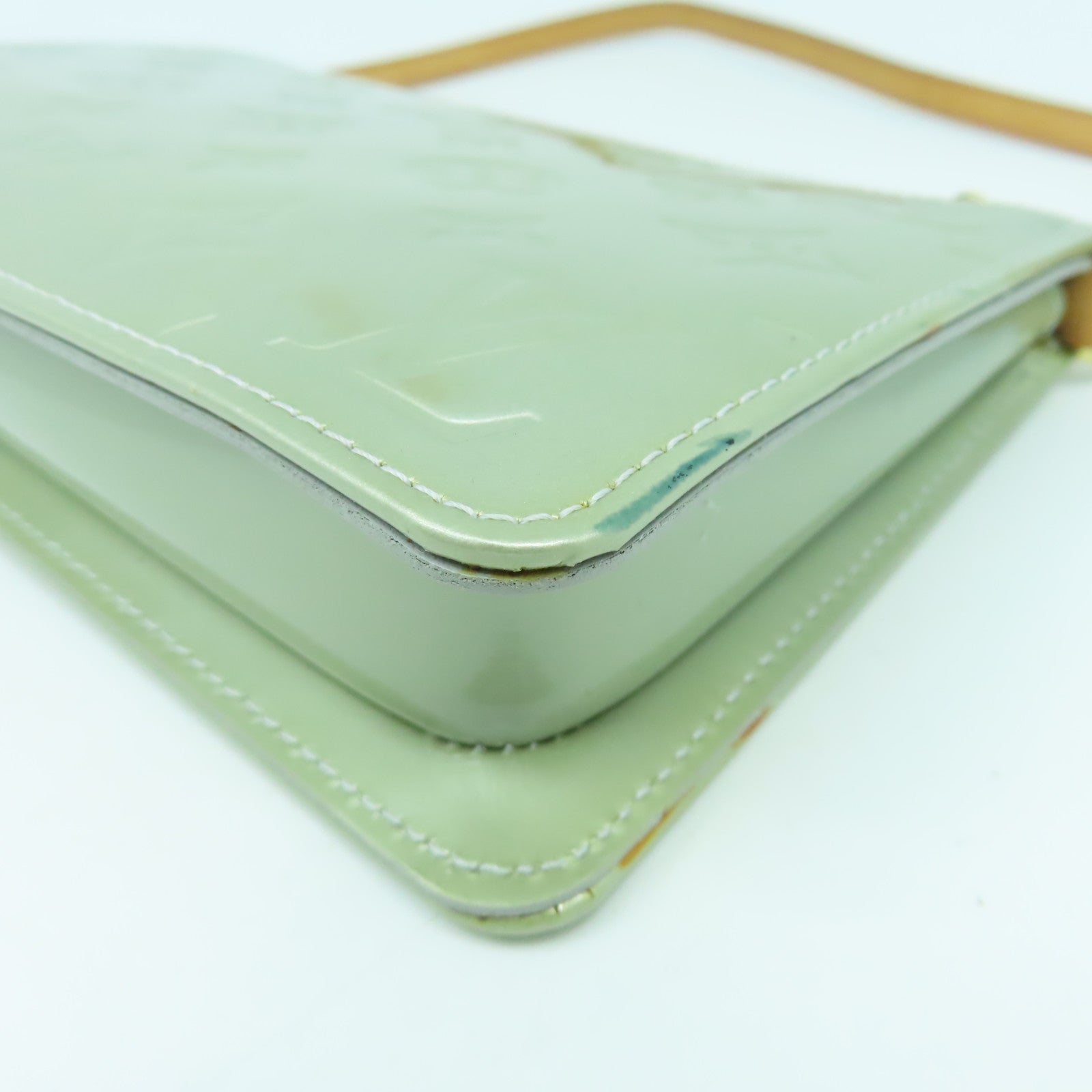 LOUIS VUITTON Vernis Lexington Pochette金扣手挽袋銀色