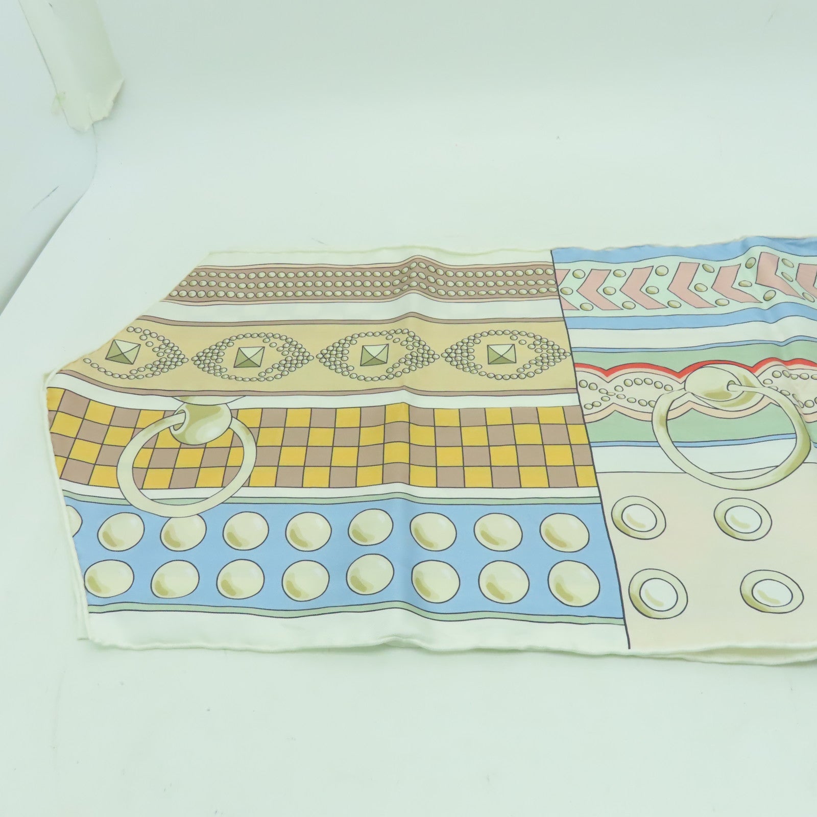 HERMES 絲質Maxi Twilly絲巾白色