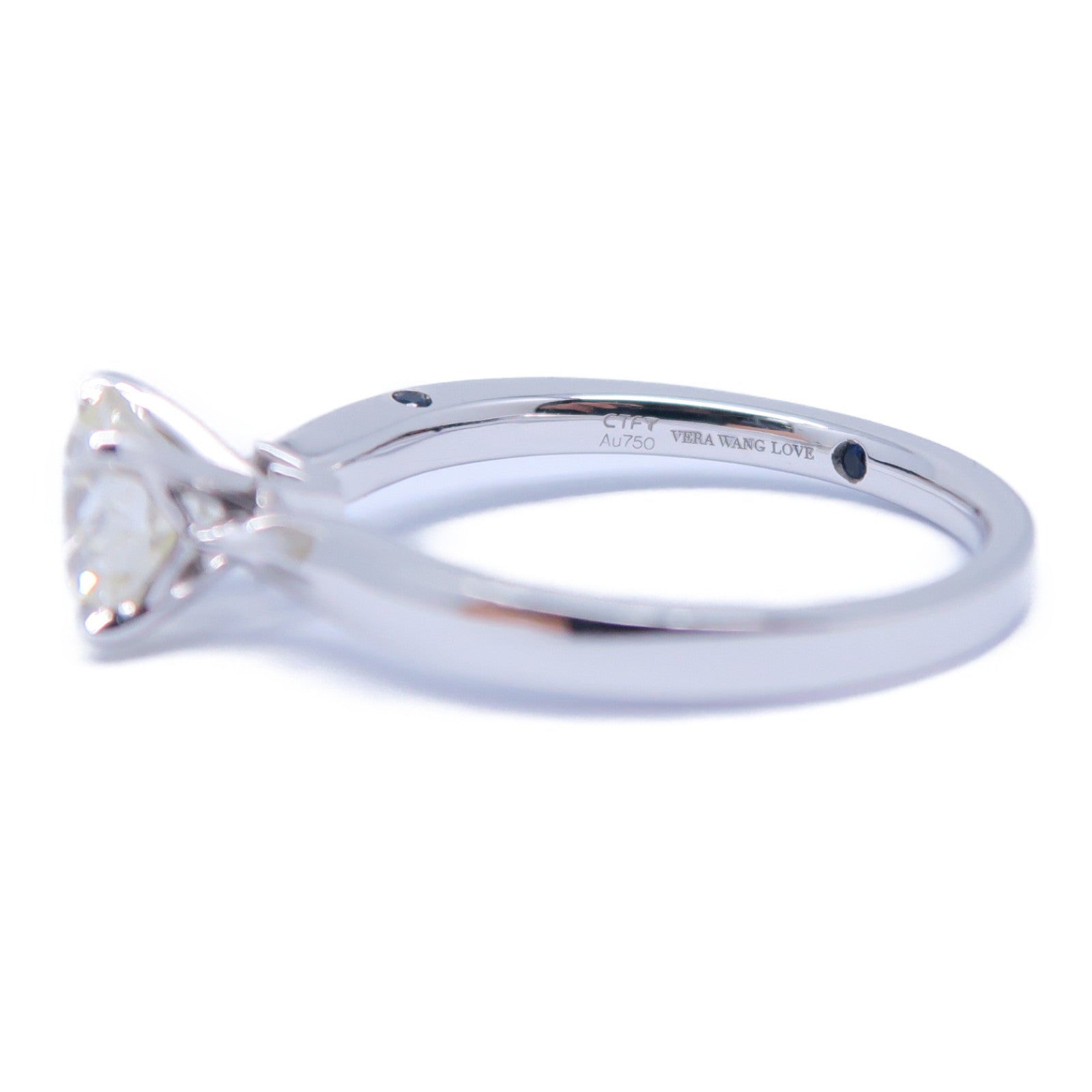 JEWELRY 18K白金Diamond Ring 1.02ct鑽石/0.023藍寶石鑽石戒指US#5.75