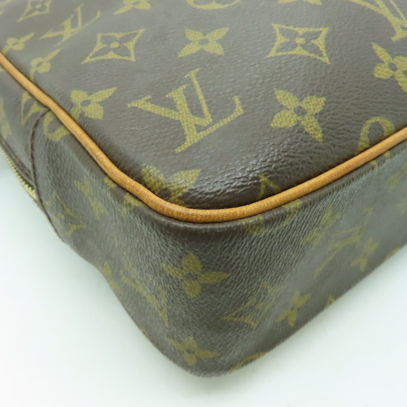 LOUIS VUITTON Monogram Porte-Documents Pega 金扣手挽袋啡色