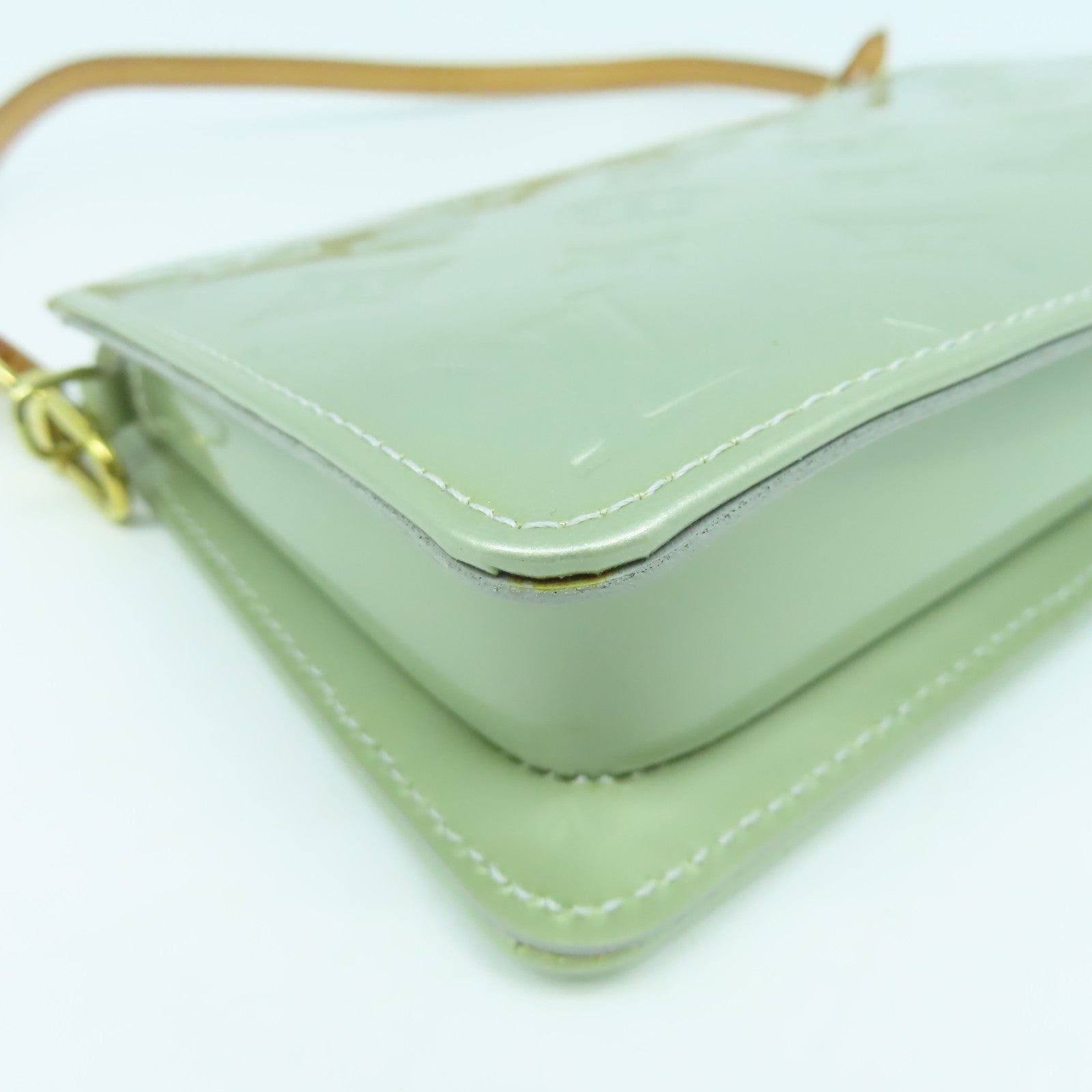LOUIS VUITTON Vernis Lexington Pochette金扣手挽袋銀色