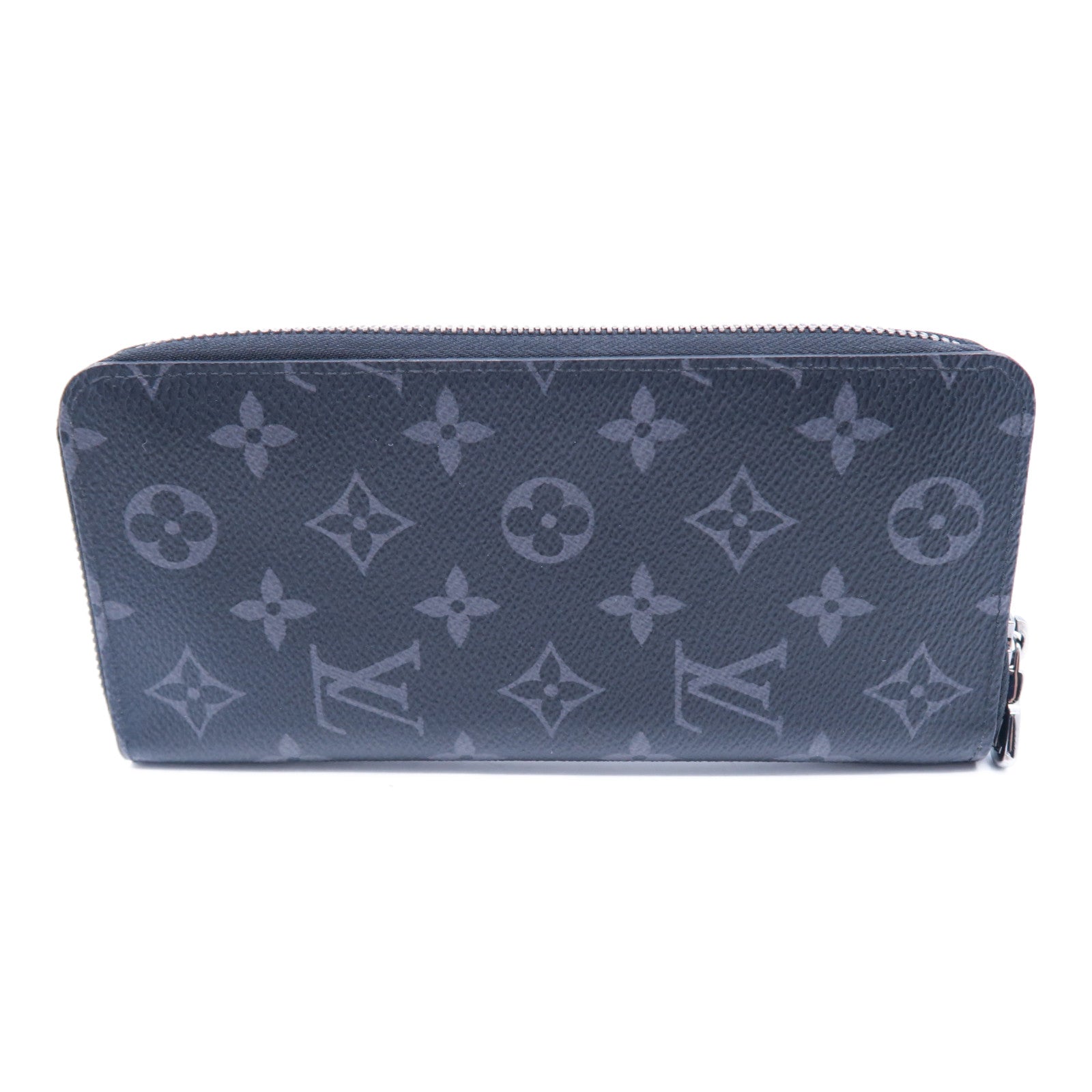 LOUIS VUITTON Monogram Eclipse Zippy Vertical Wallet銀扣長錢包黑色