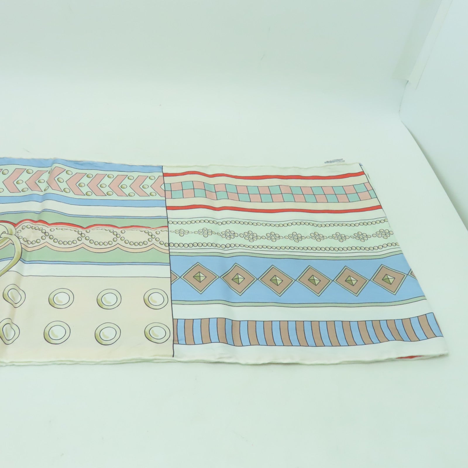 HERMES 絲質Maxi Twilly絲巾白色