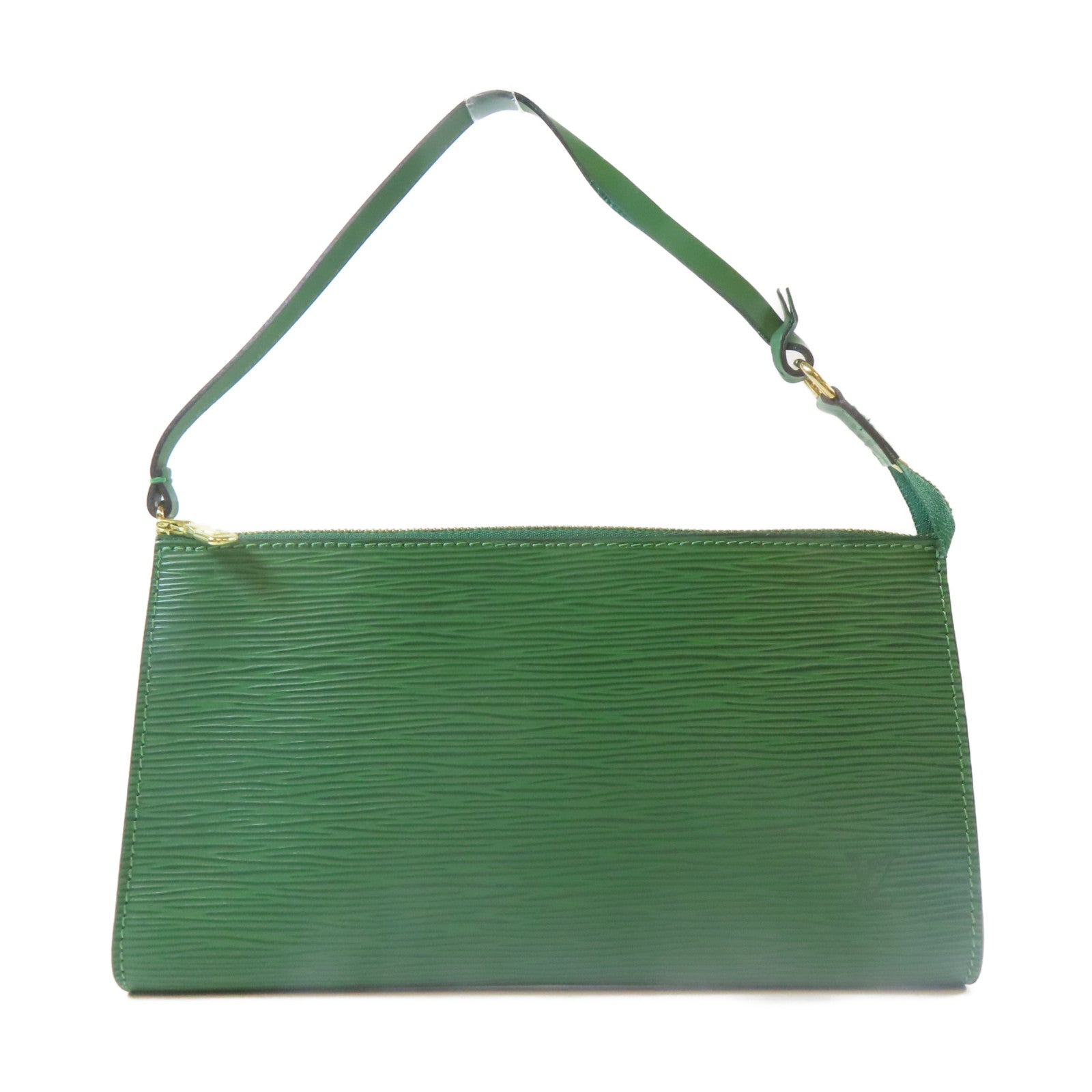 LOUIS VUITTON Epi Pochette Accessories金扣手挽袋綠色