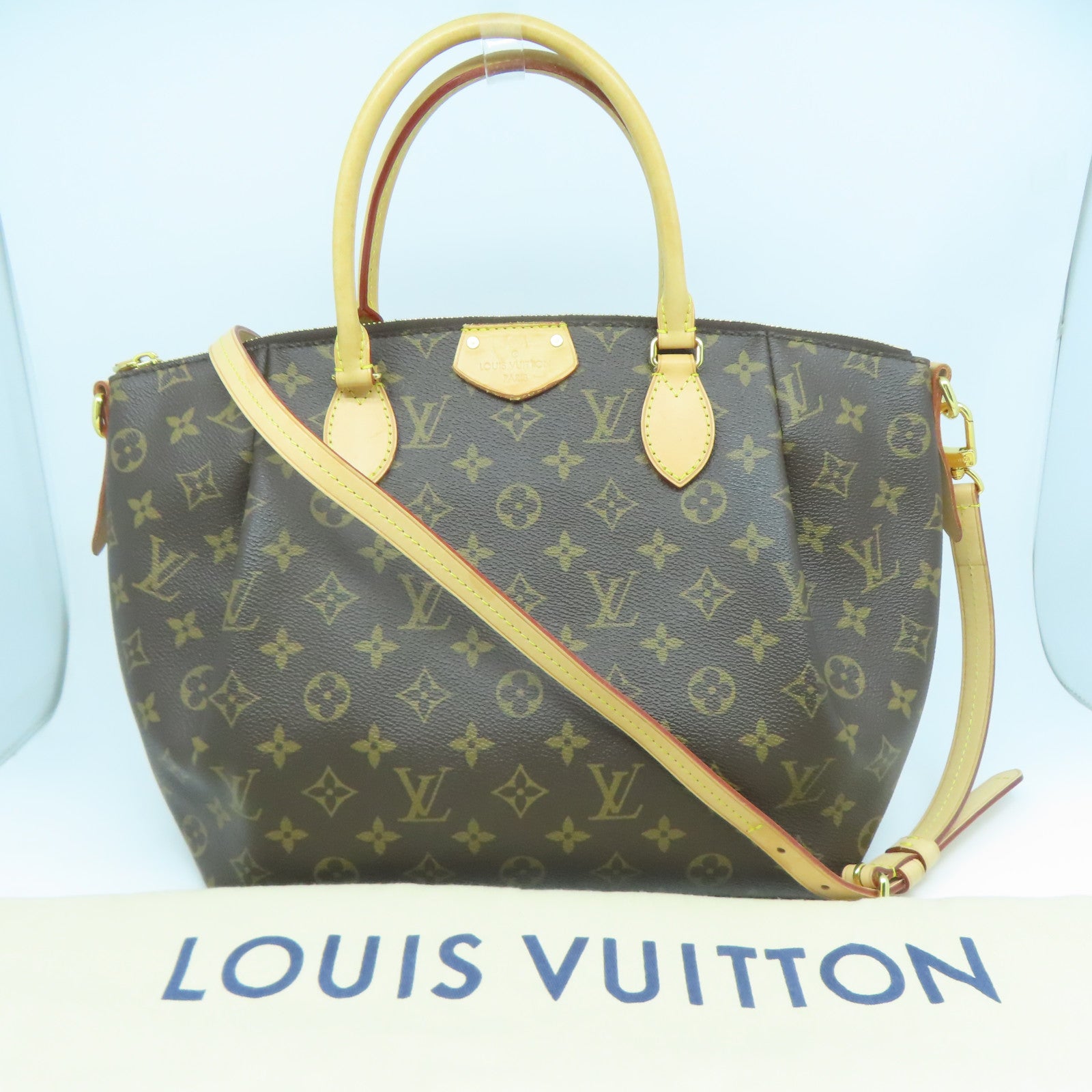 LOUIS VUITTON Monogram Turenne MM金扣手挽肩背兩用袋啡色