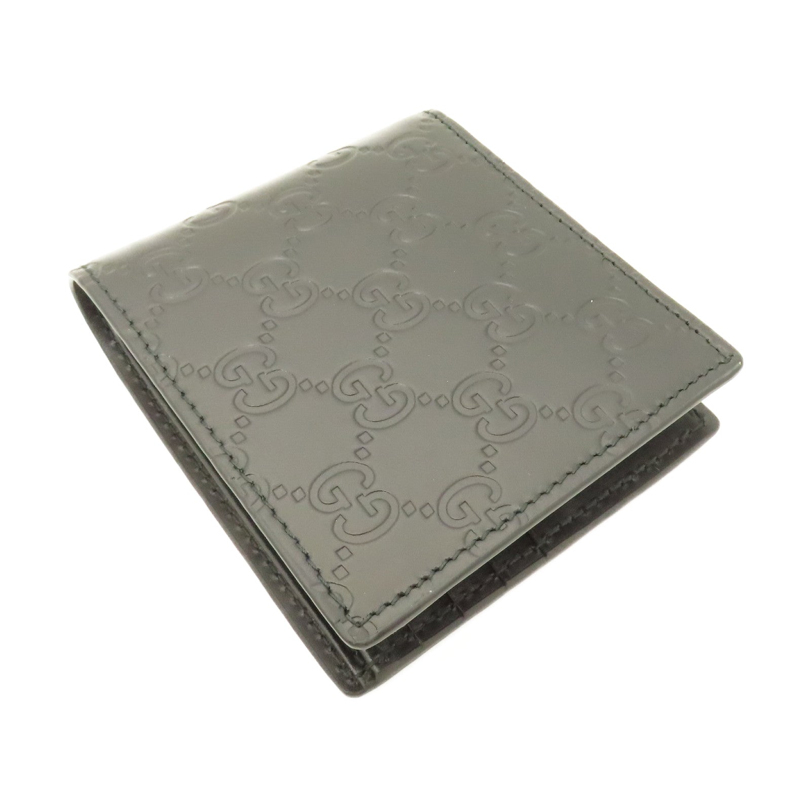 GUCCI 牛皮皮革Wallet銀扣錢包黑色