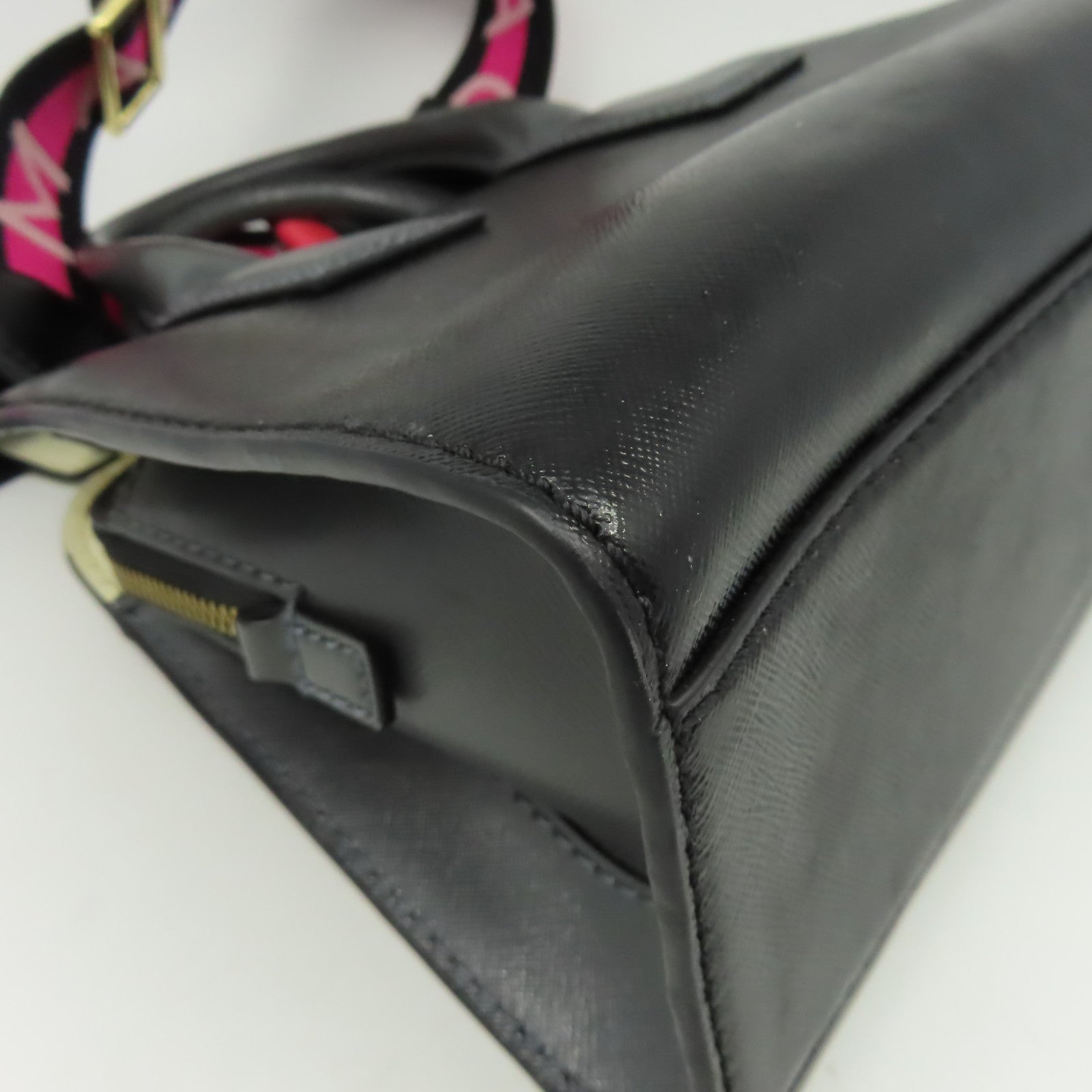 MARC JACOBS 牛皮皮革2 Way Shoulder金扣手挽肩背兩用袋黑色