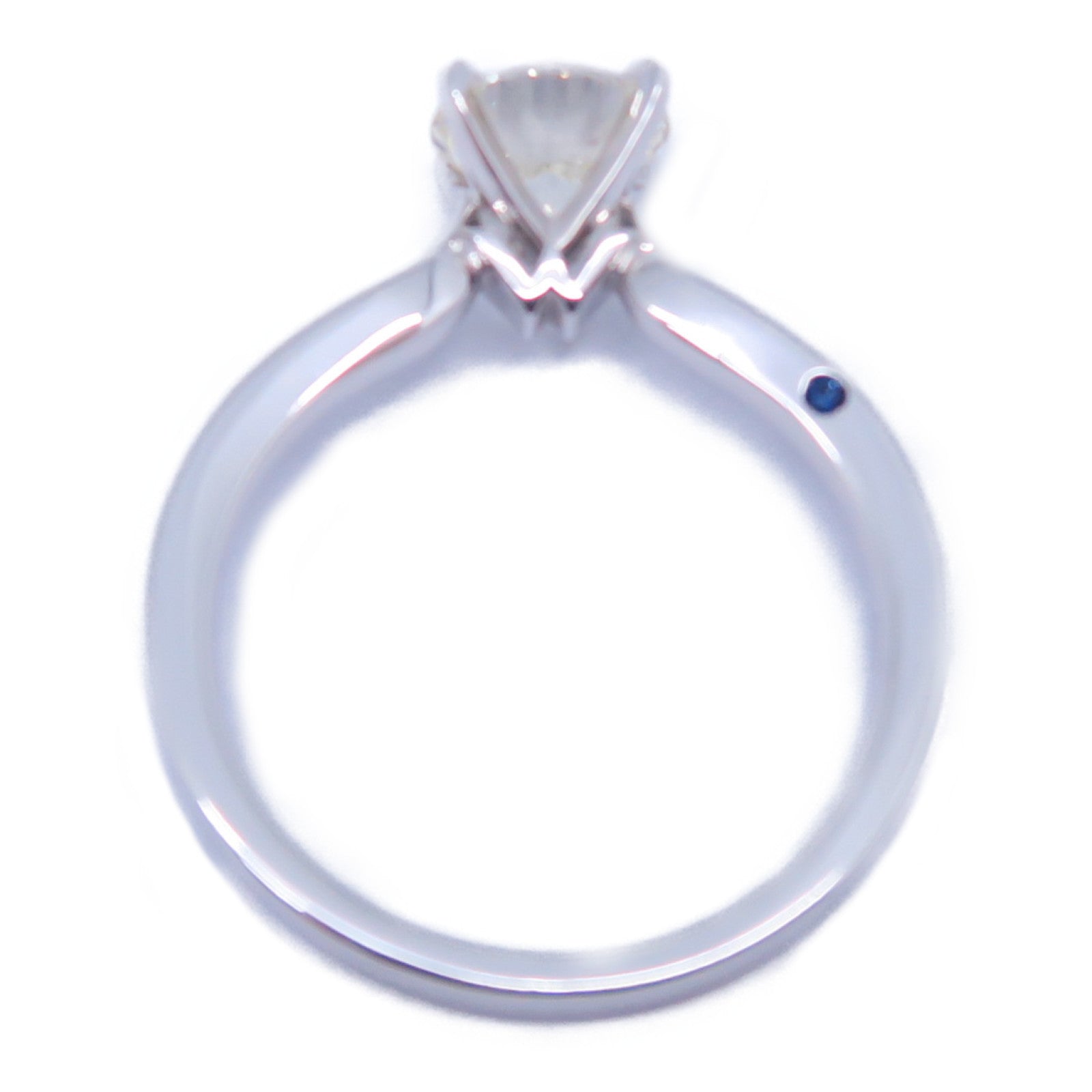 JEWELRY 18K白金Diamond Ring 1.02ct鑽石/0.023藍寶石鑽石戒指US#5.75