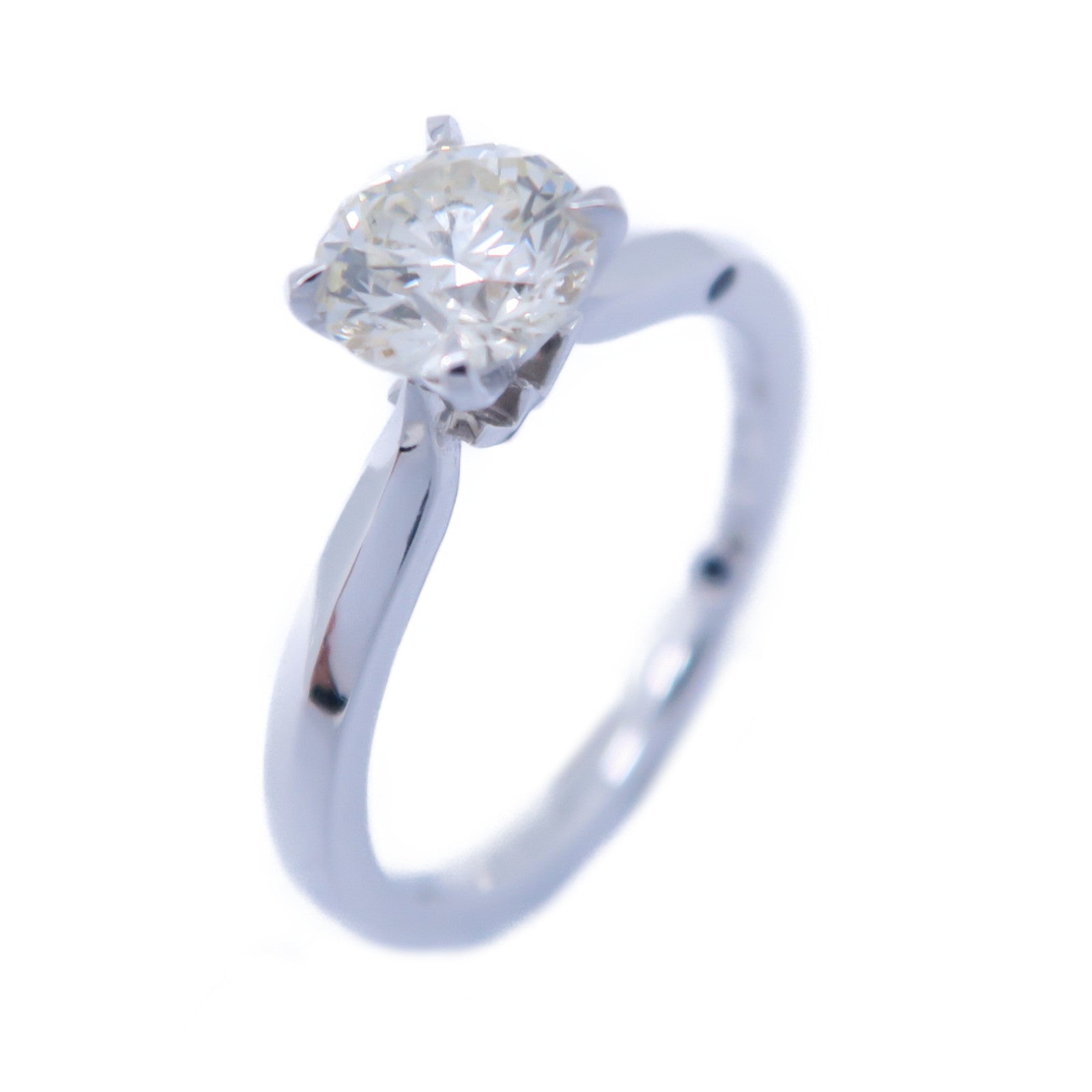 JEWELRY 18K白金Diamond Ring 1.02ct鑽石/0.023藍寶石鑽石戒指US#5.75
