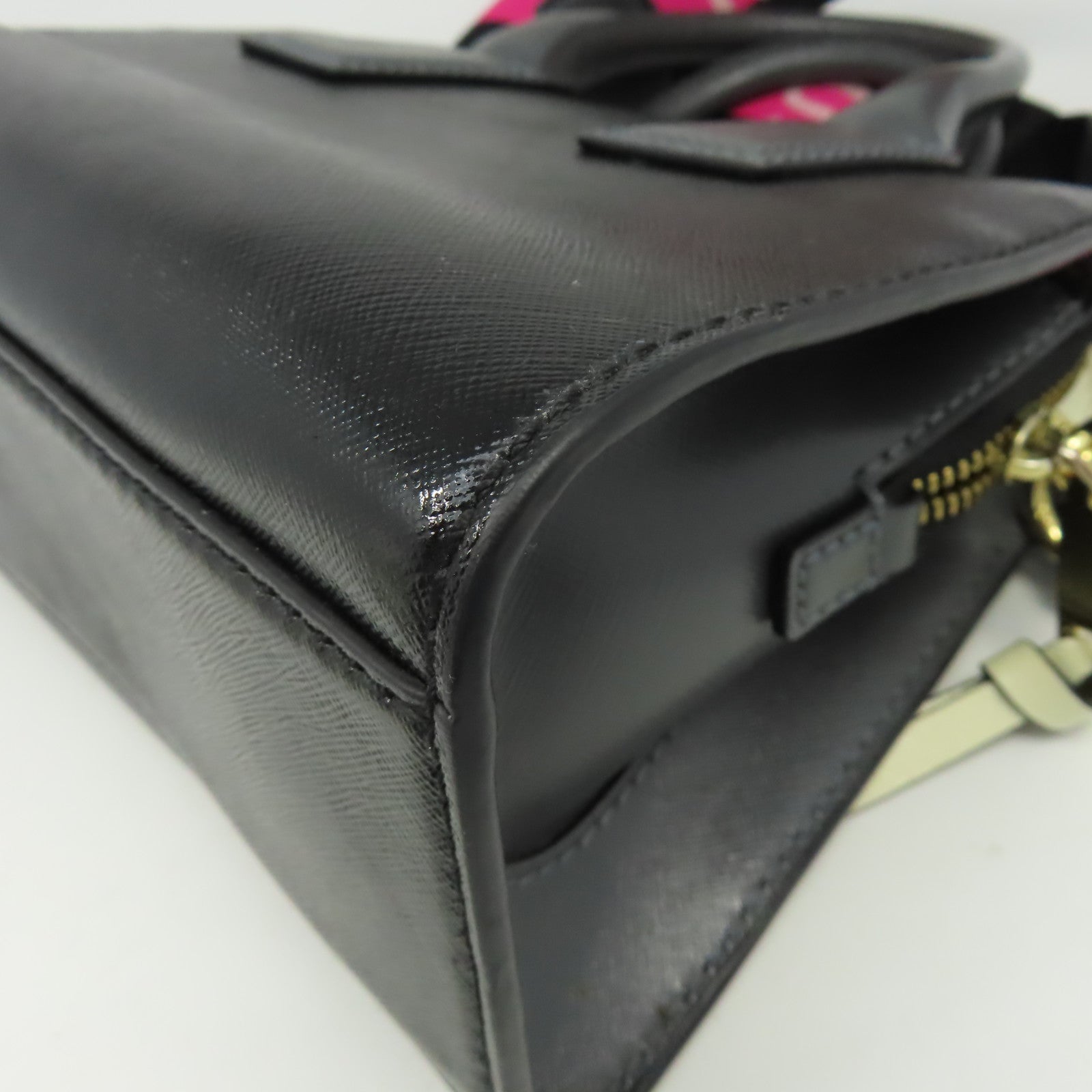 MARC JACOBS 牛皮皮革2 Way Shoulder金扣手挽肩背兩用袋黑色