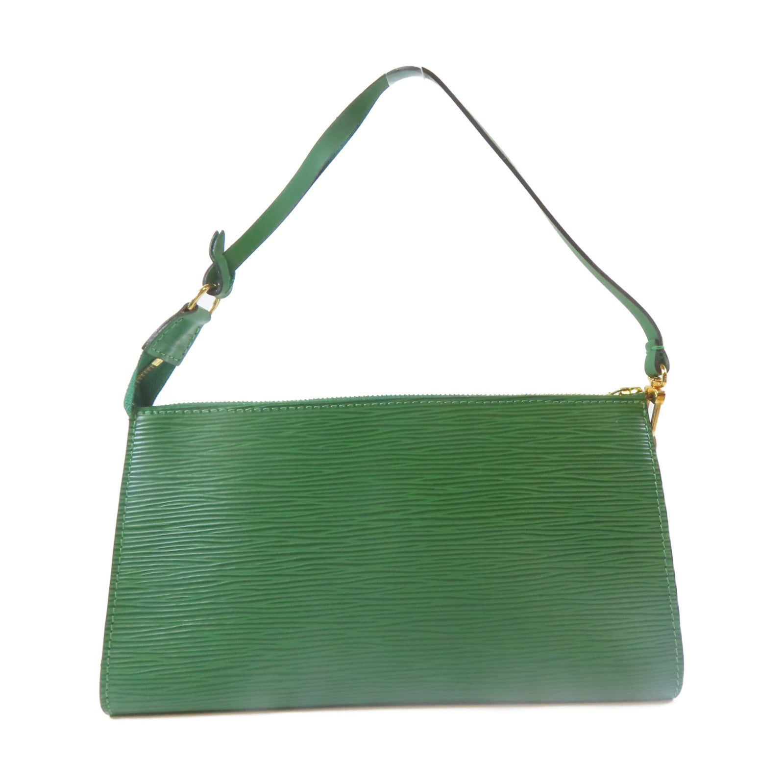 LOUIS VUITTON Epi Pochette Accessories金扣手挽袋綠色