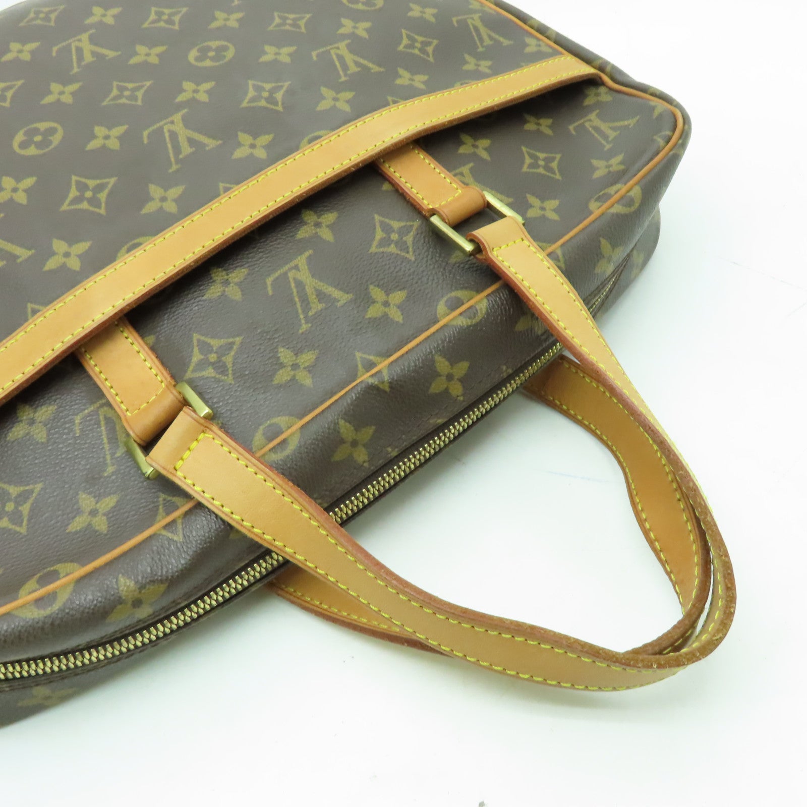LOUIS VUITTON Monogram Porte-Documents Pega 金扣手挽袋啡色