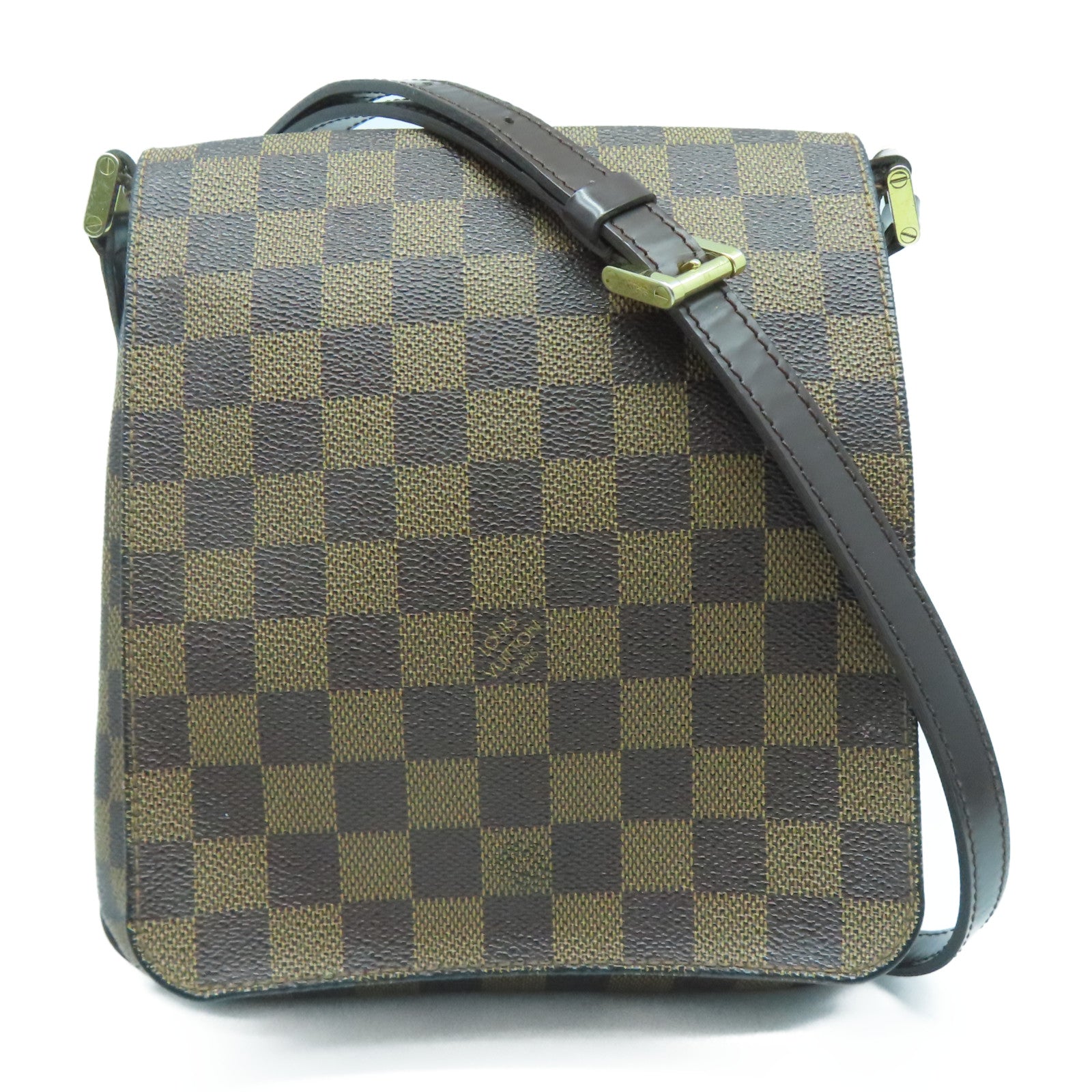 LOUIS VUITTON Damier Musette Salsa金扣肩背袋啡色