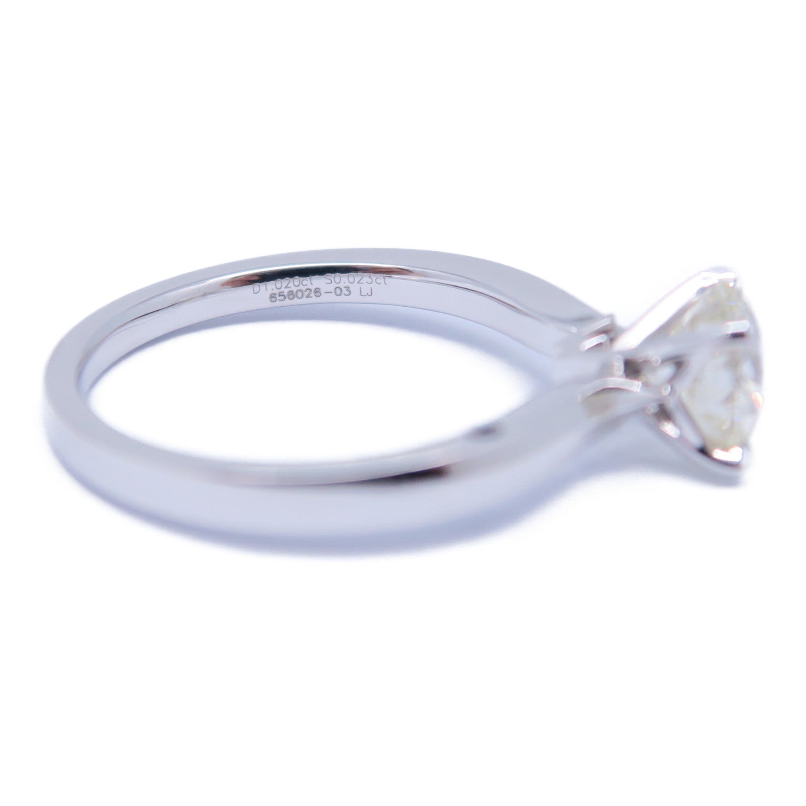 JEWELRY 18K白金Diamond Ring 1.02ct鑽石/0.023藍寶石鑽石戒指US#5.75