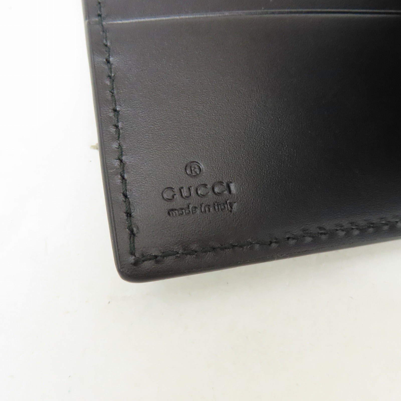 GUCCI 牛皮皮革Wallet銀扣錢包黑色