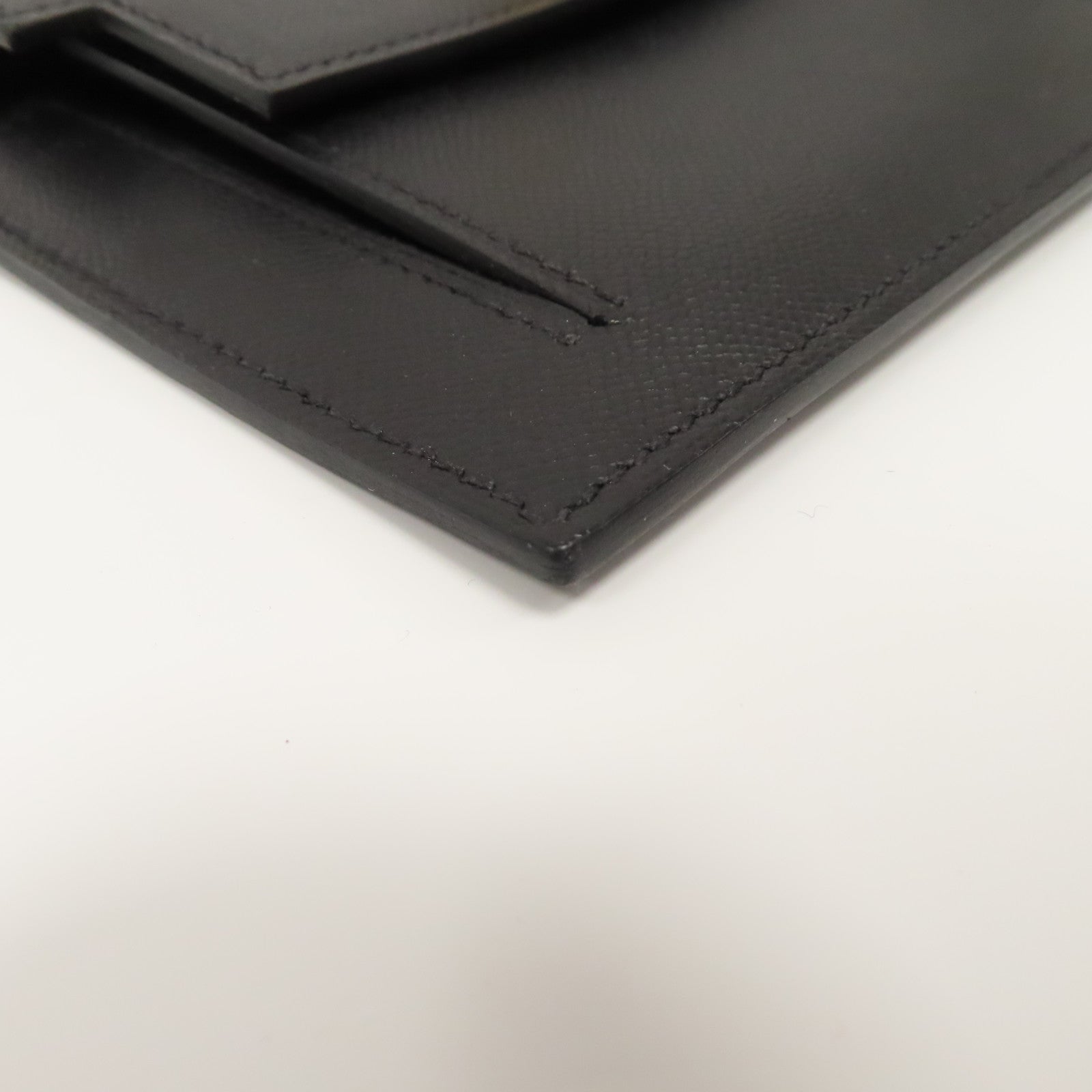 HERMES Epsom皮革Kelly Pocket金扣零錢包黑色
