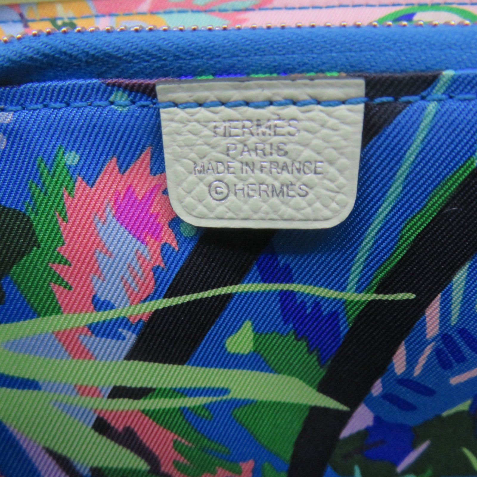 HERMES Epsom皮革Silk-In Long wallet银扣拉链长钱包Vert Fizz浅绿色