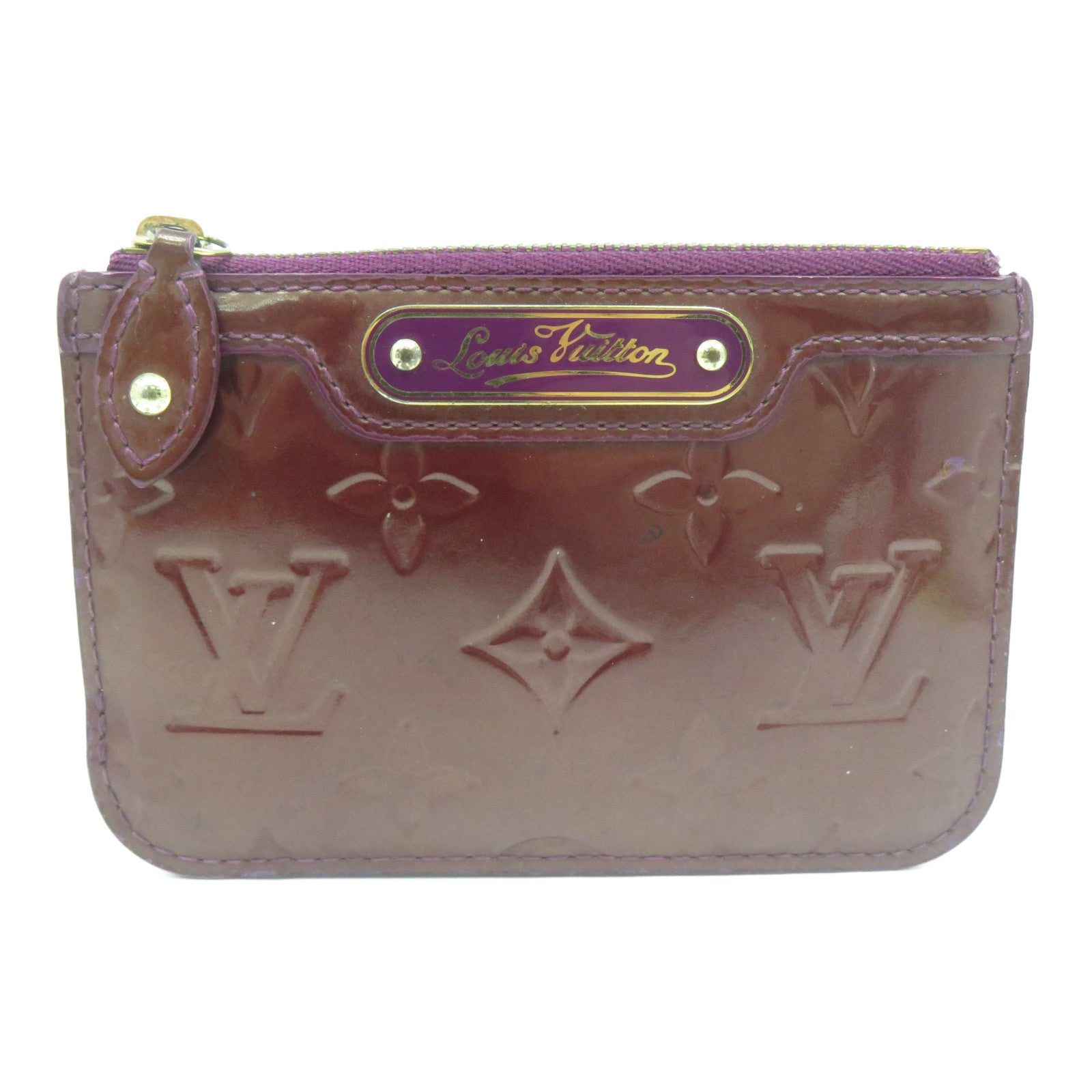 LOUIS VUITTON Monogram Vernis Coin Purse金扣零錢包紫色