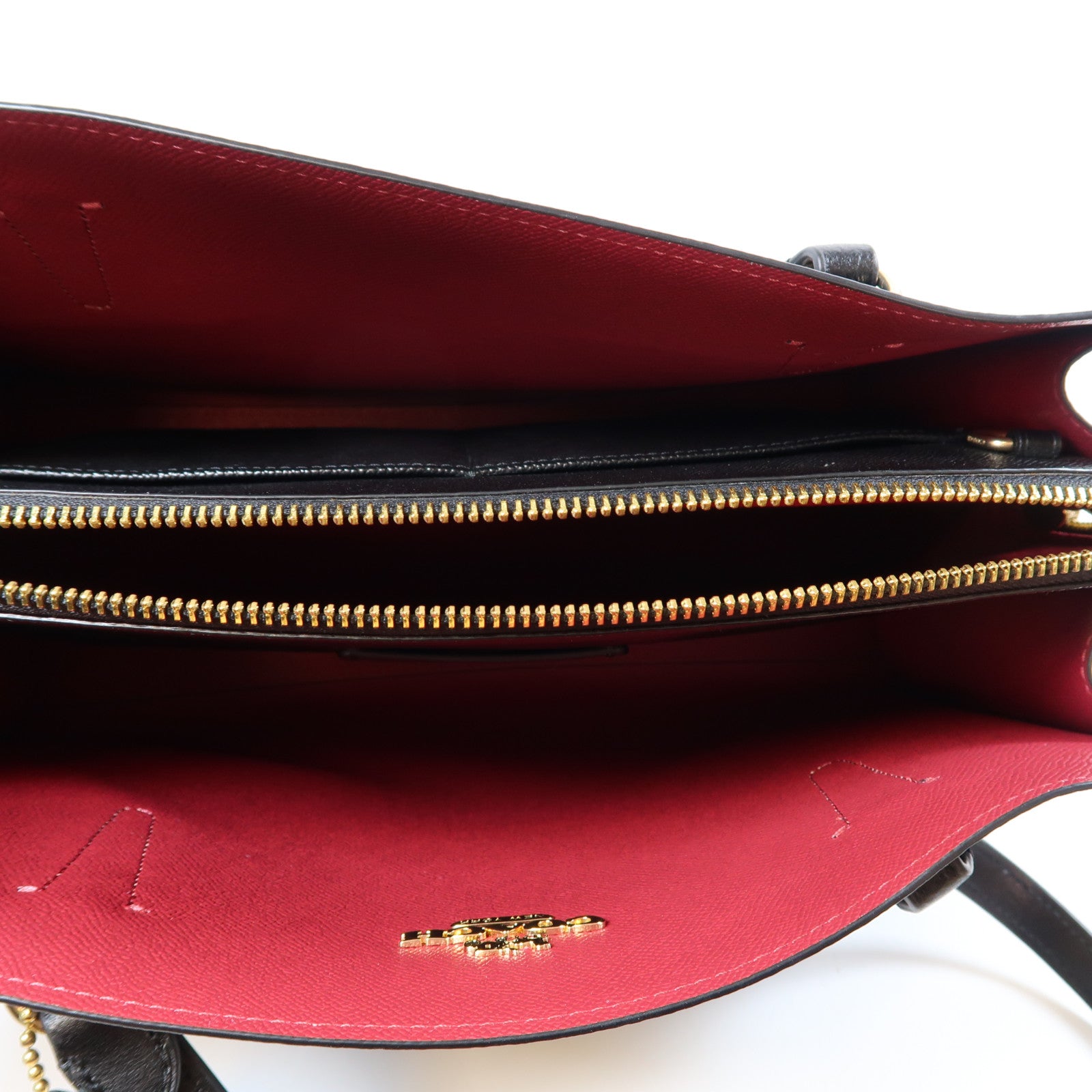 COACH 塗層帆布2 Way Shoulder Bag金扣手挽肩背兩用袋啡色