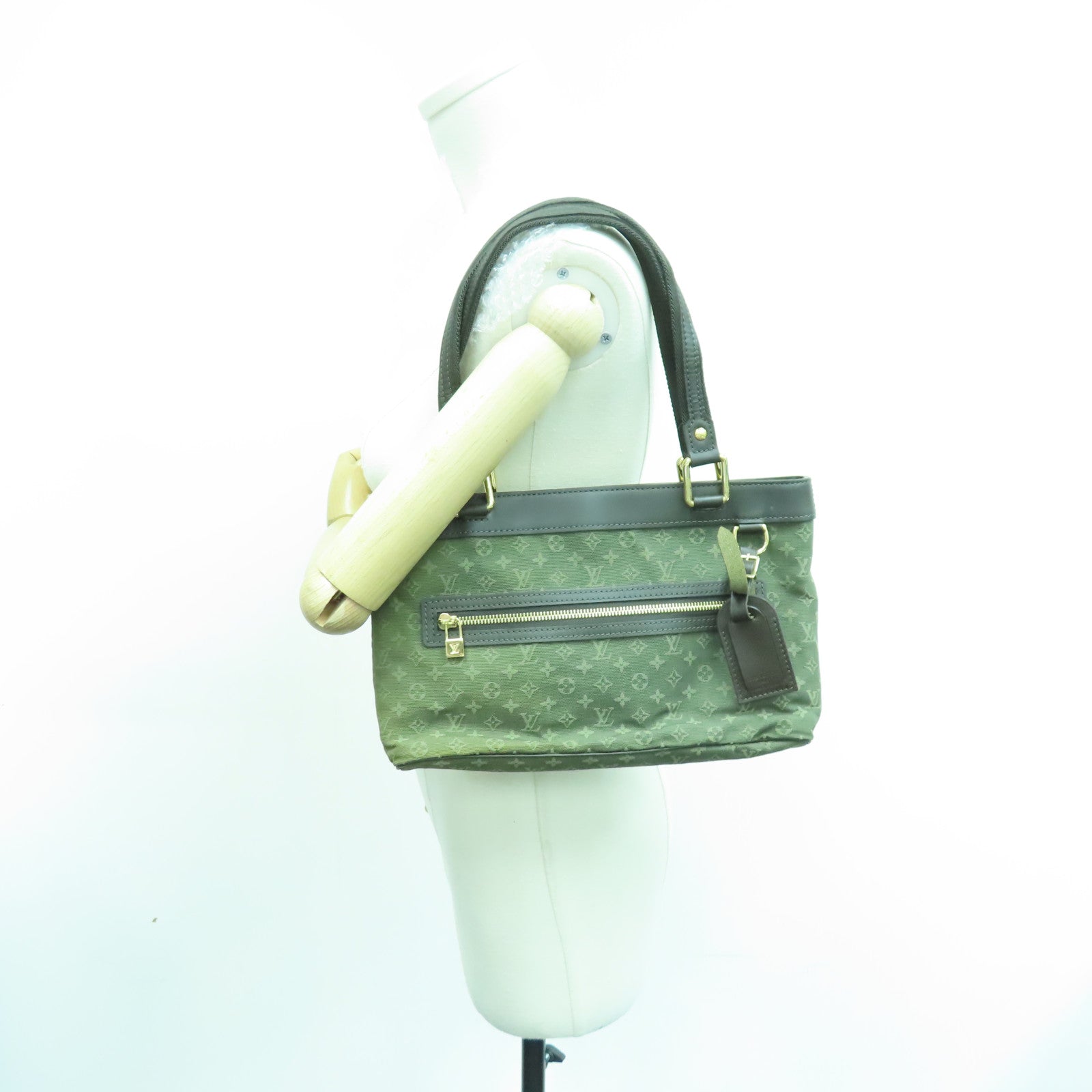 LOUIS VUITTON Monogram Mini Lucille PM金扣肩背袋绿色