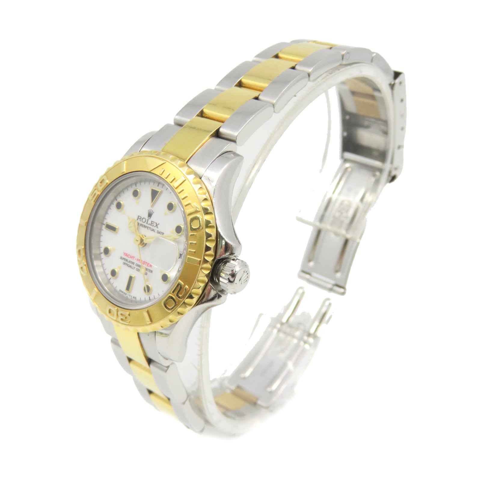 ROLEX 【激減優惠】Yacht Master 18K黃金/不鏽鋼Watch自動機芯手錶白色