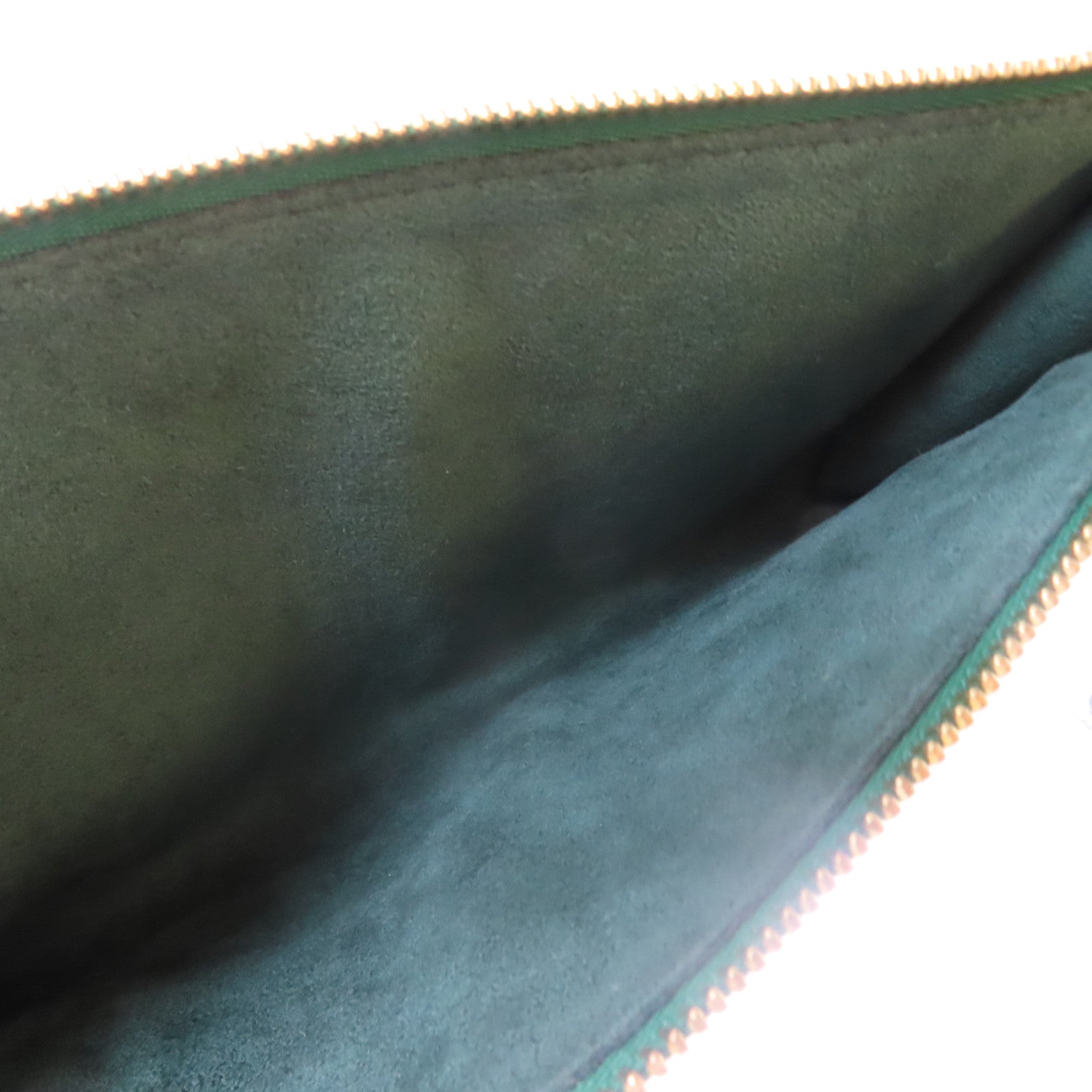 LOUIS VUITTON Epi Pochette Accessories金扣手挽袋綠色