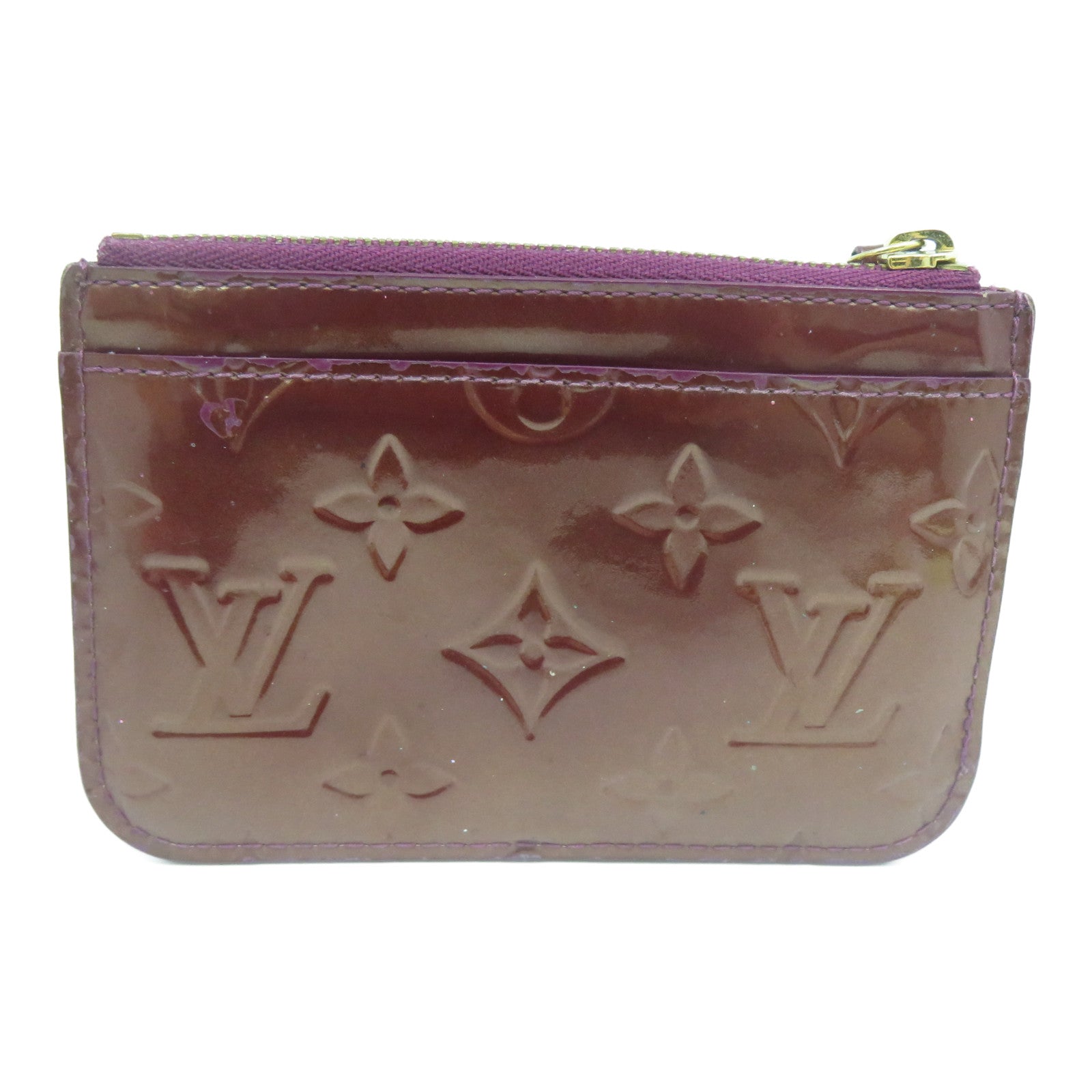 LOUIS VUITTON Monogram Vernis Coin Purse金扣零錢包紫色