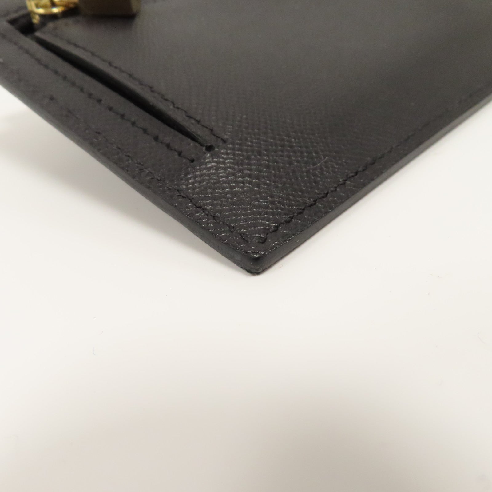 HERMES Epsom皮革Kelly Pocket金扣零錢包黑色