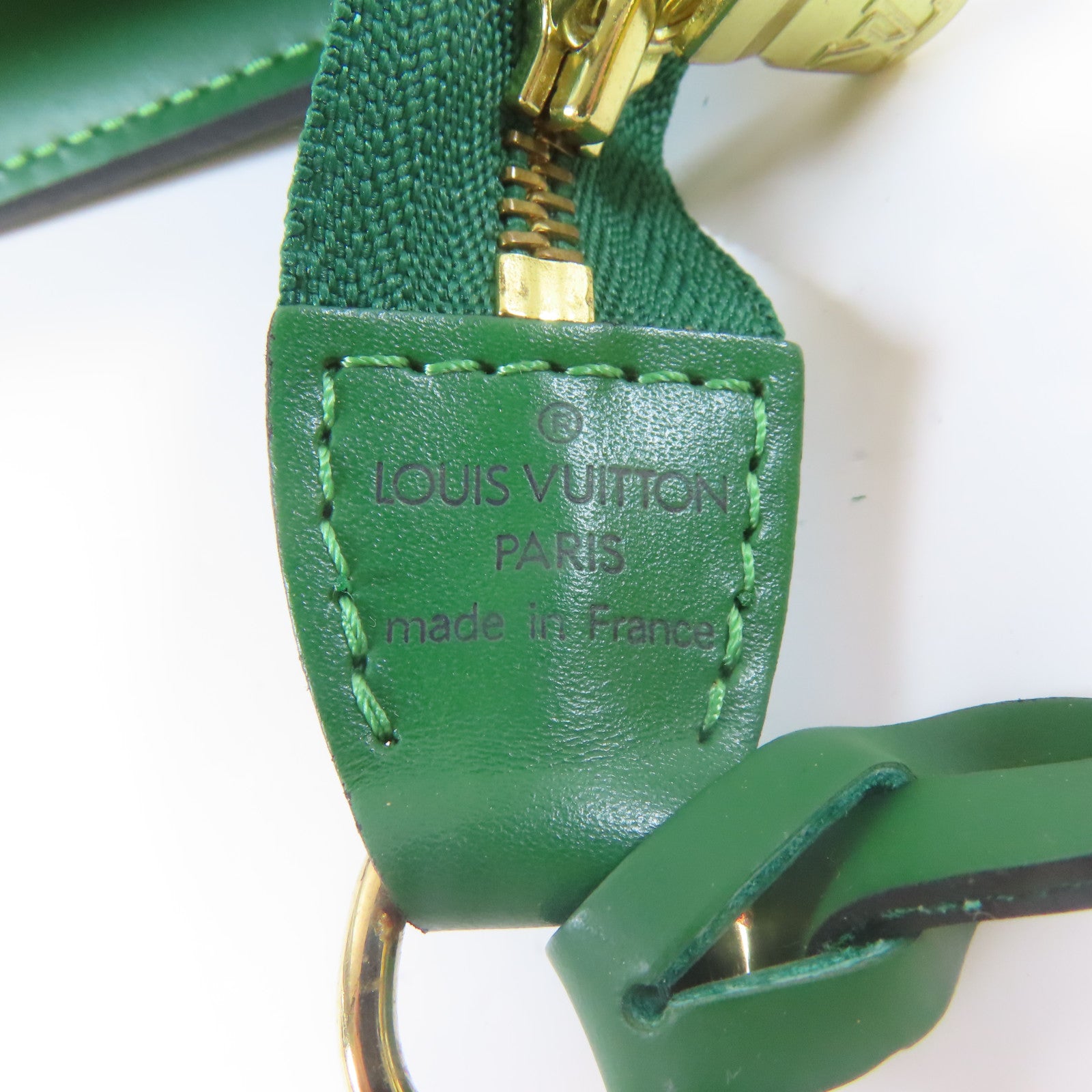 LOUIS VUITTON Epi Pochette Accessories金扣手挽袋綠色