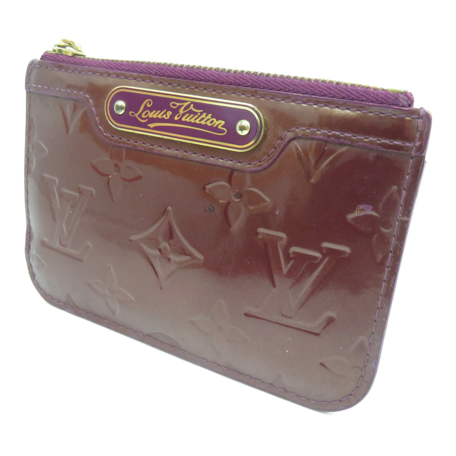 LOUIS VUITTON Monogram Vernis Coin Purse金扣零錢包紫色