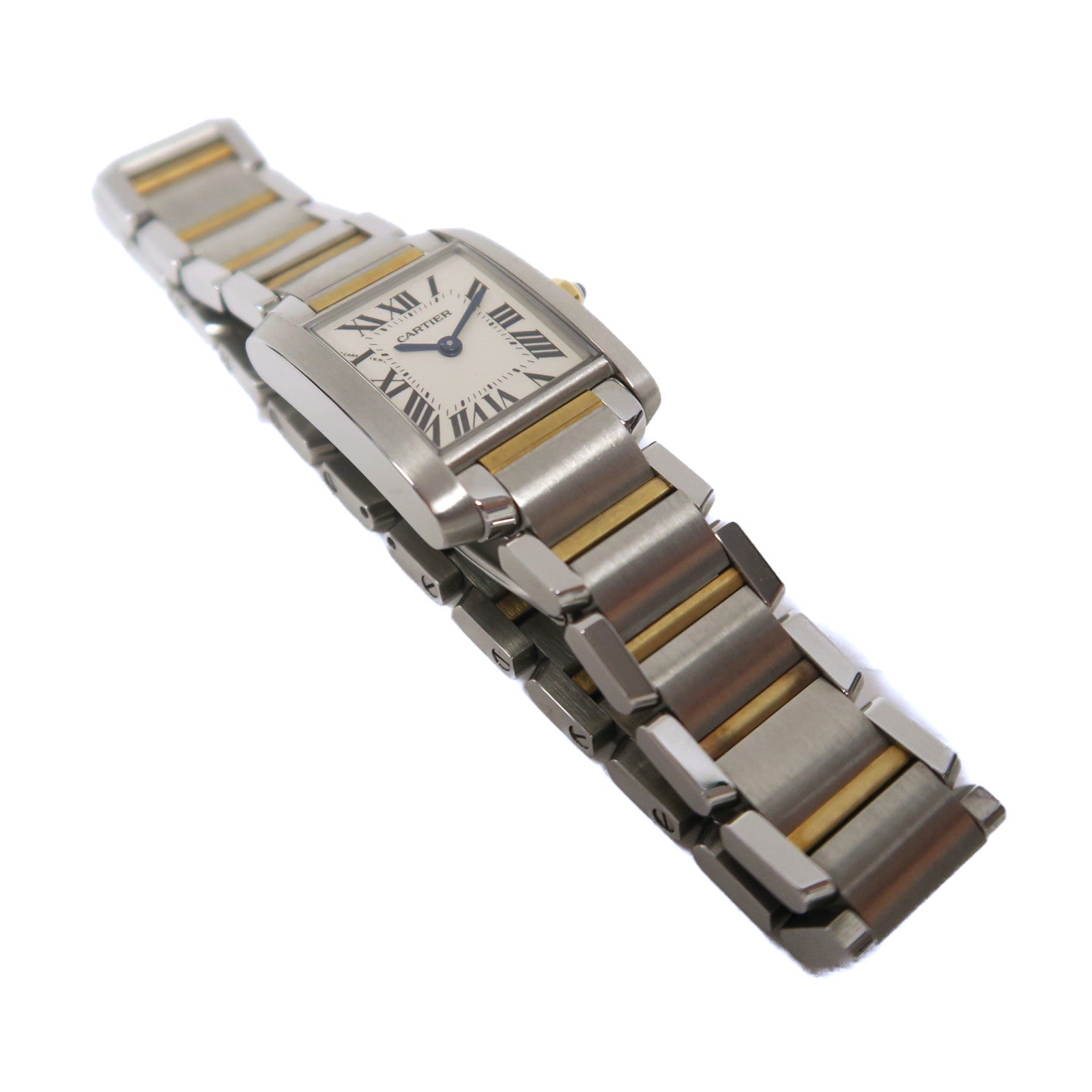 CARTIER 18K白金/黃金/不鏽鋼Tank Francaise SM石英機芯白色