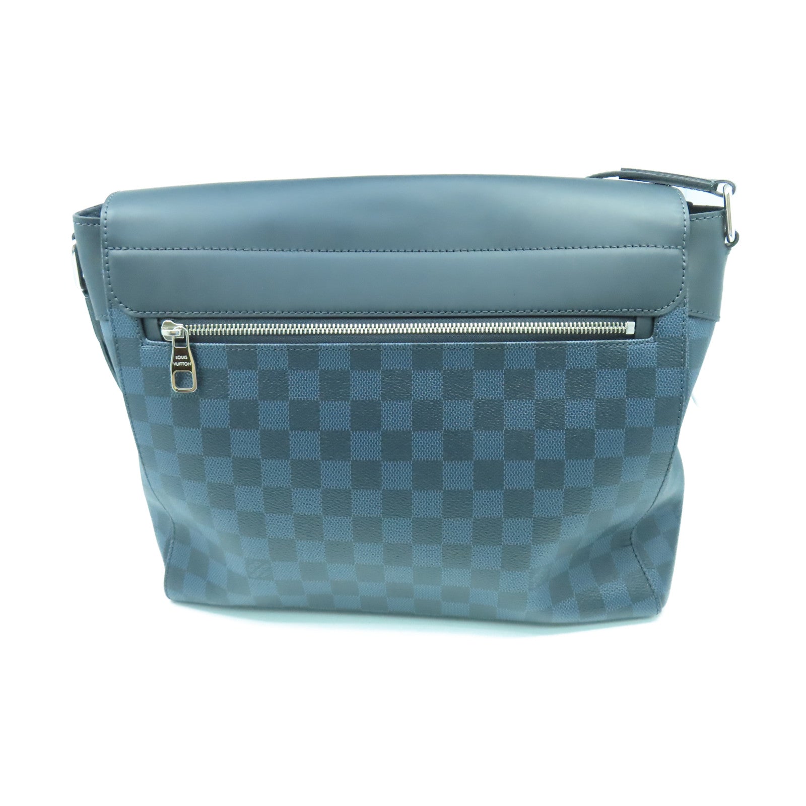 LOUIS VUITTON Damier Cobalt Messenger Bag銀扣肩背袋藍色/黑色