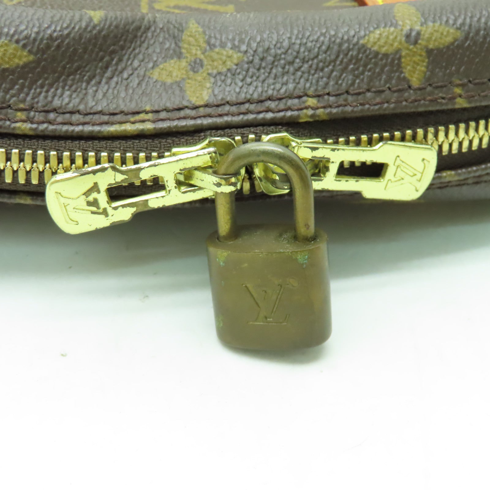LOUIS VUITTON Monogram Porte-Documents Pega 金扣手挽袋啡色