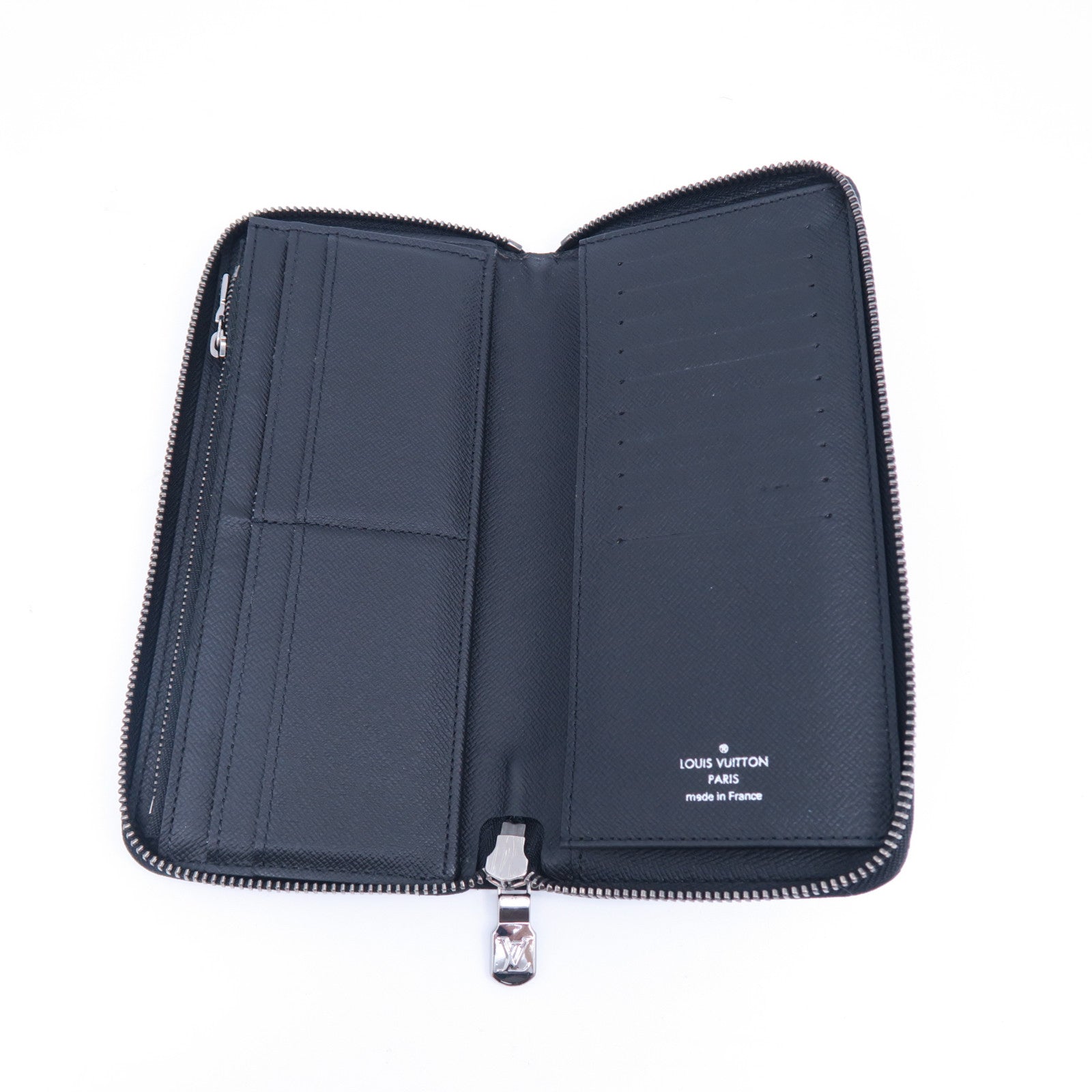 LOUIS VUITTON Monogram Eclipse Zippy Vertical Wallet銀扣長錢包黑色