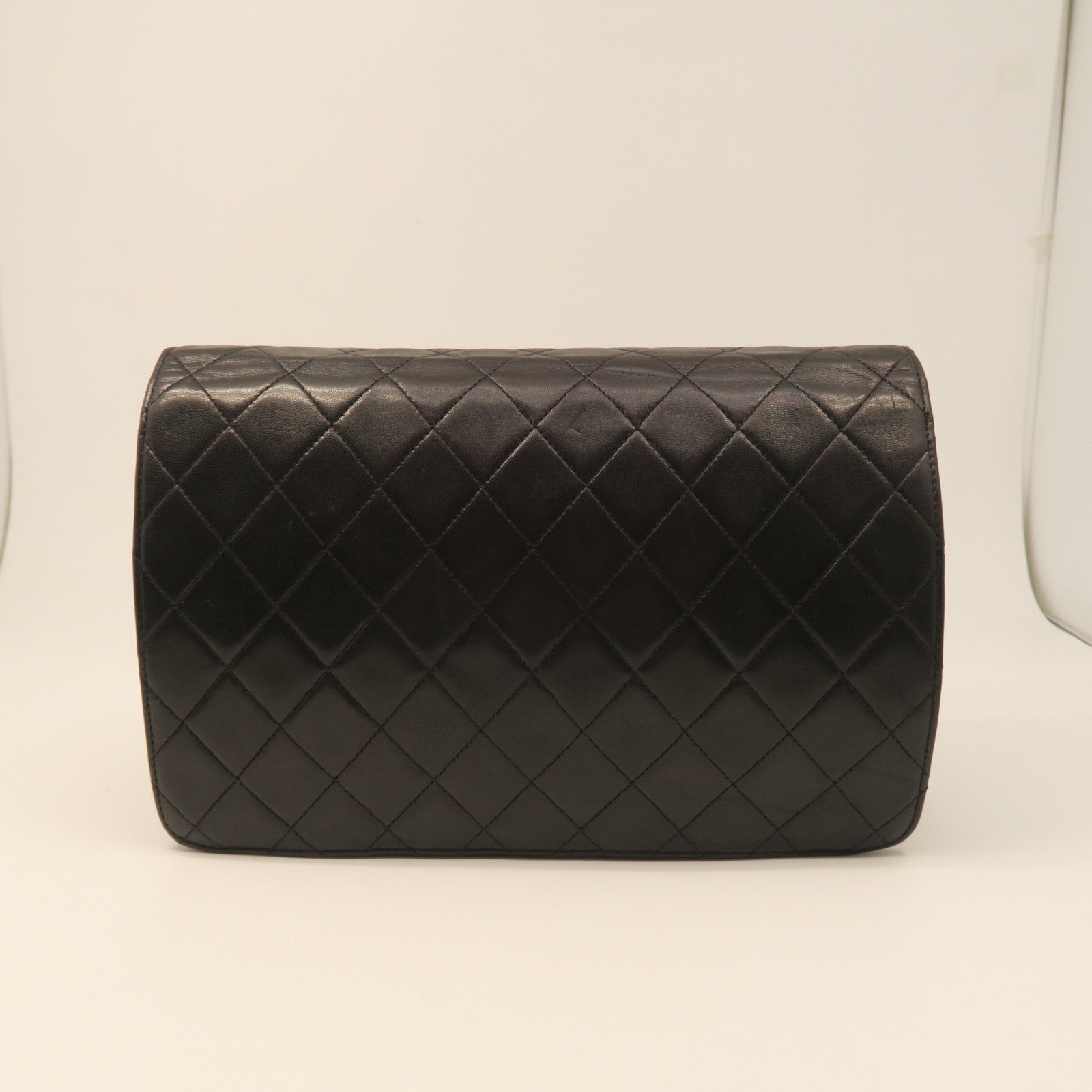 CHANEL 菱格羊皮皮革Vintage Flap Bag金扣鏈帶肩背袋黑色