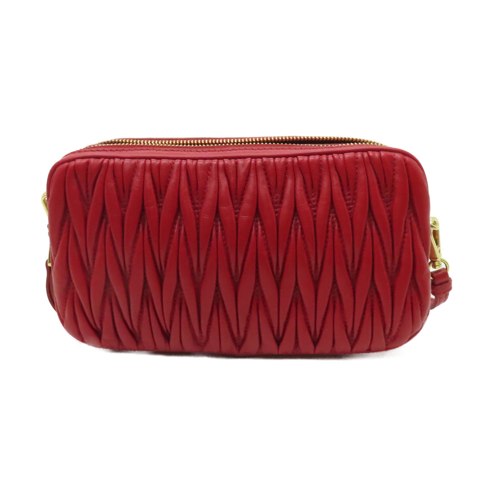 Miu Miu 羊皮皮革Shoulder Bag金扣肩背袋紅色