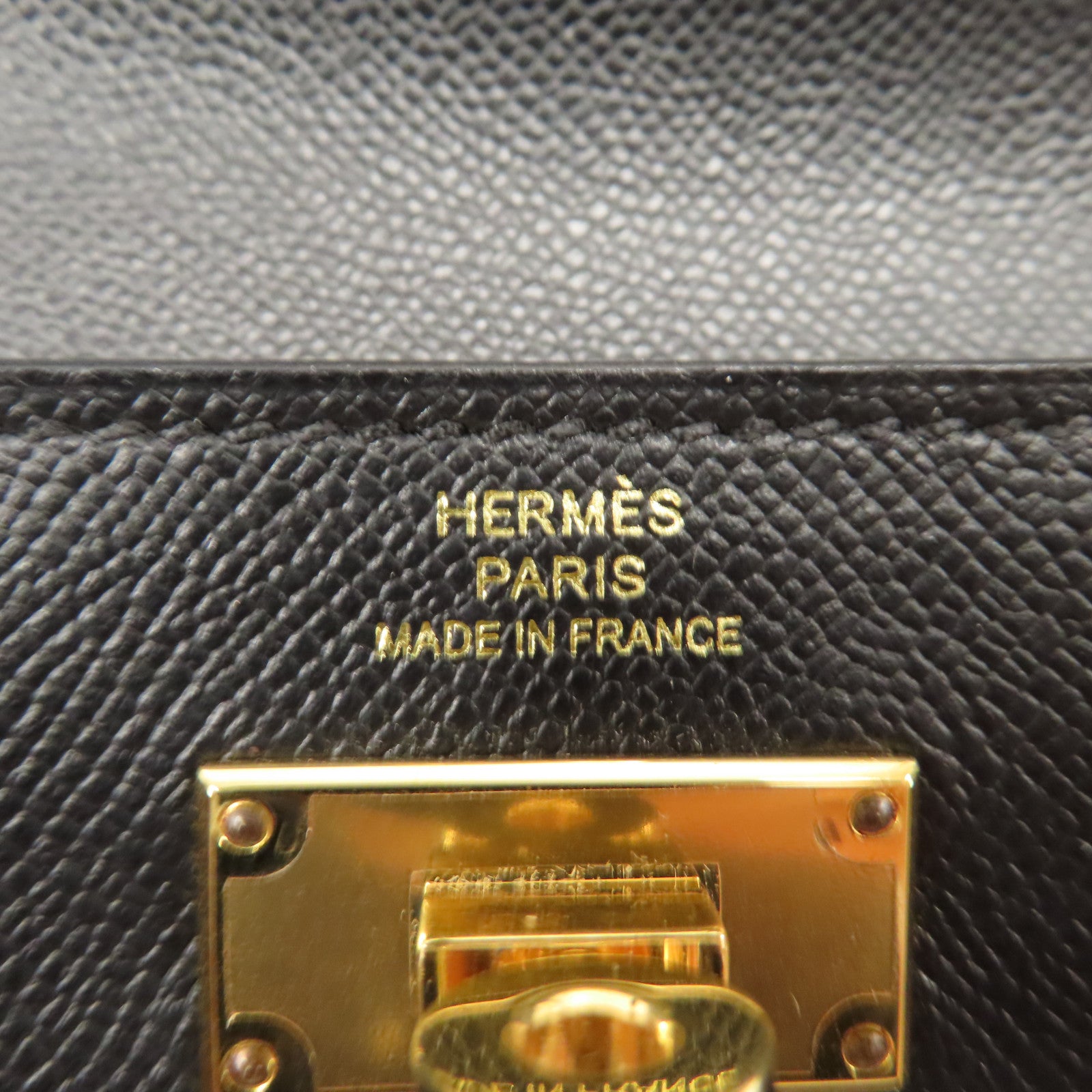 HERMES Epsom皮革Kelly Pocket金扣零錢包黑色