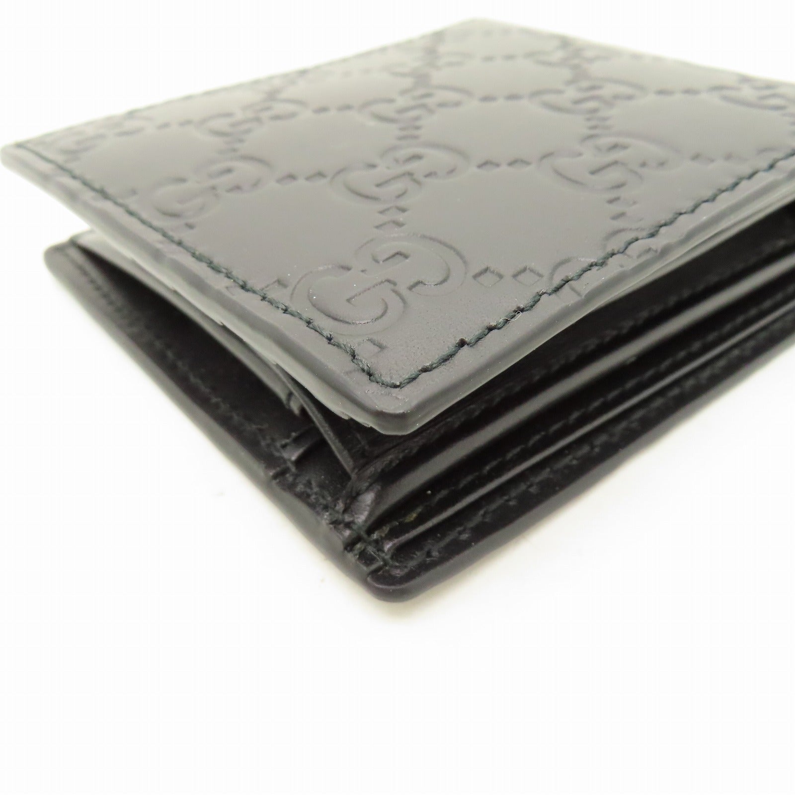 GUCCI 牛皮皮革Wallet銀扣錢包黑色