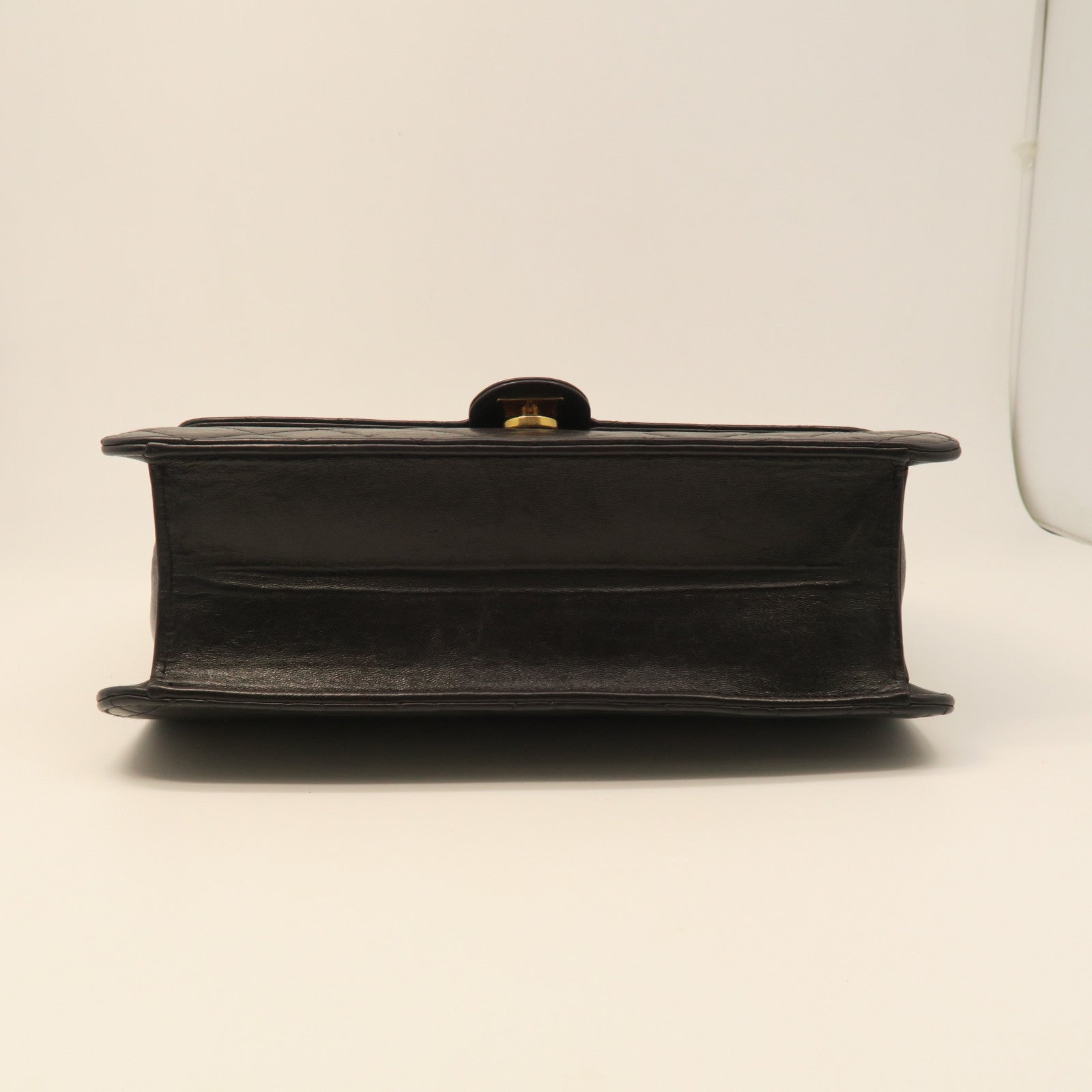 CHANEL 菱格羊皮皮革Vintage Flap Bag金扣鏈帶肩背袋黑色