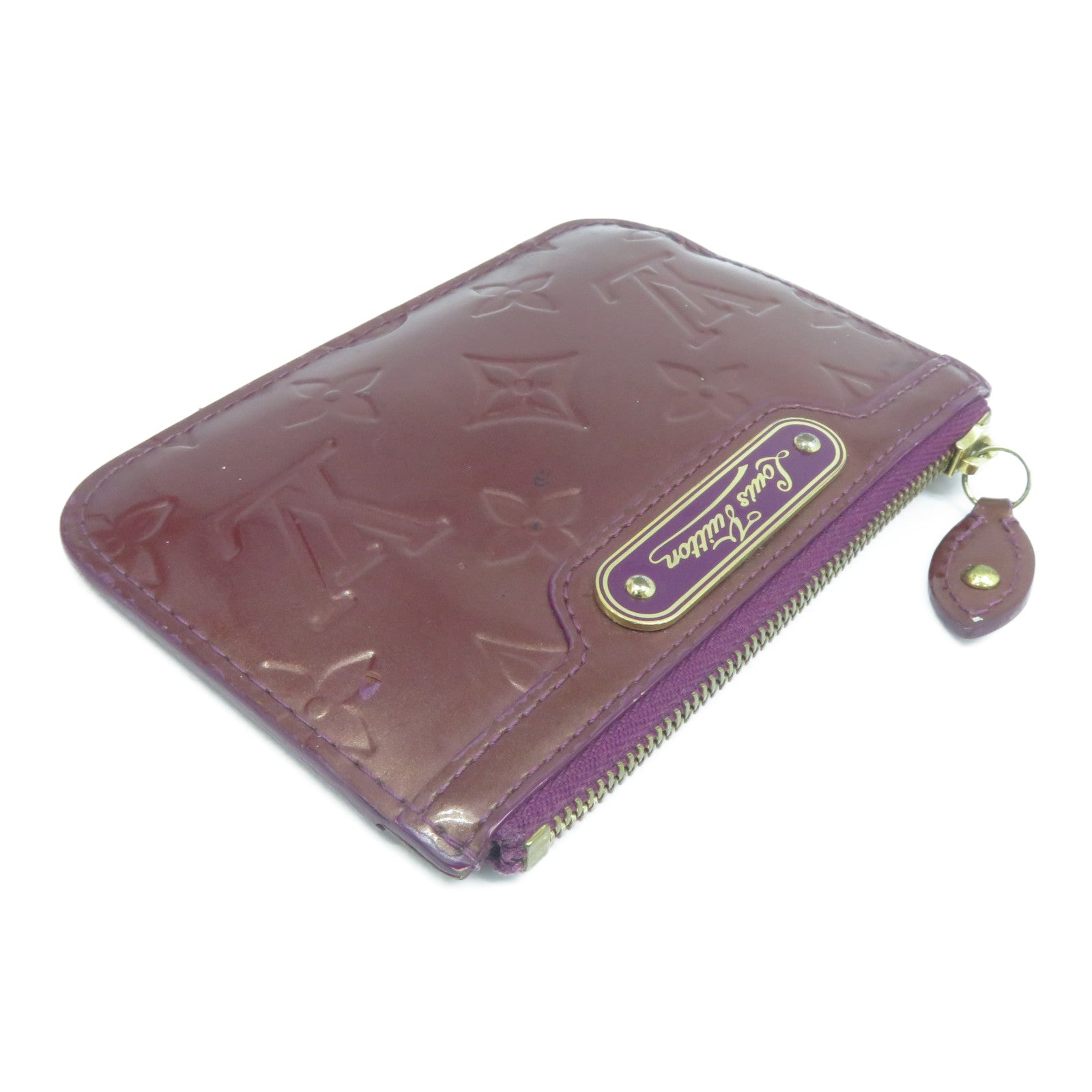 LOUIS VUITTON Monogram Vernis Coin Purse金扣零錢包紫色