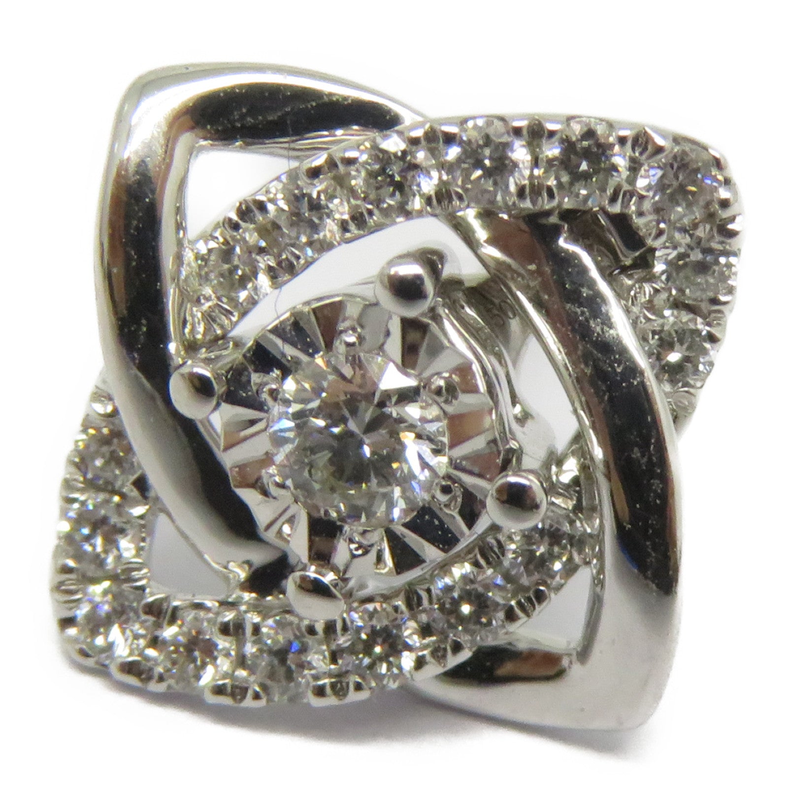 JEWELRY 14K白金Diamond Earrings 0.275/0.146ct鑽石耳環