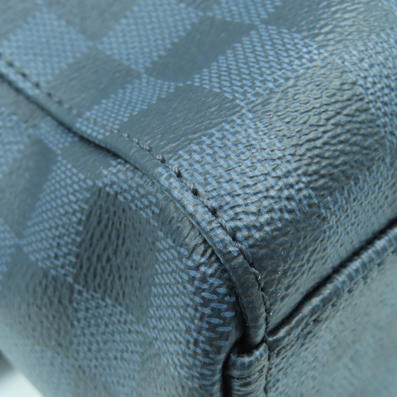 LOUIS VUITTON Damier Cobalt Messenger Bag銀扣肩背袋藍色/黑色