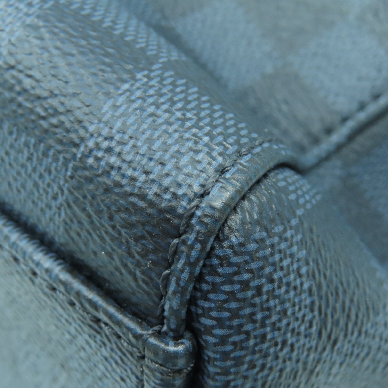 LOUIS VUITTON Damier Cobalt Messenger Bag銀扣肩背袋藍色/黑色