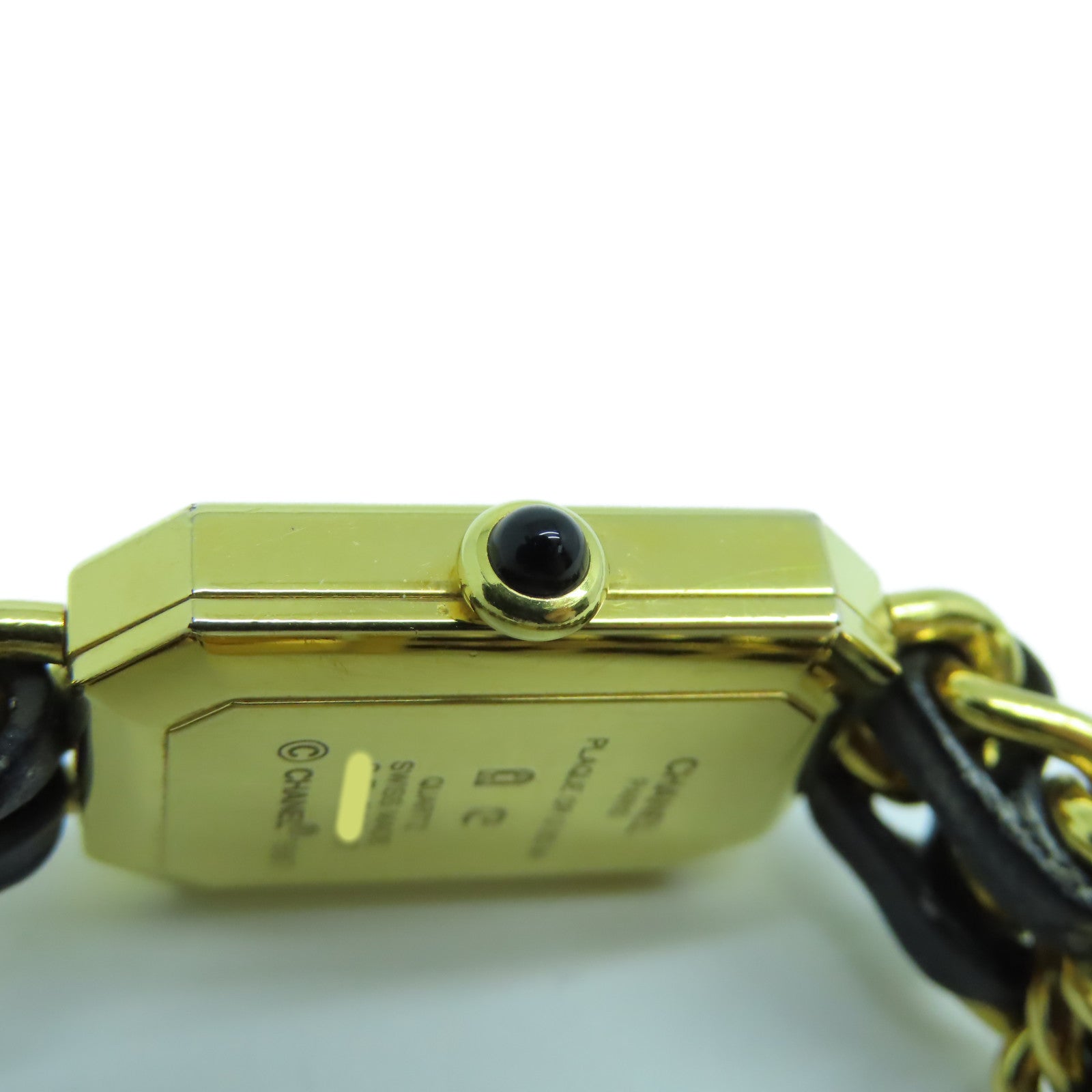 CHANEL Premiere M鍍金/皮革手錶石英機芯黑色