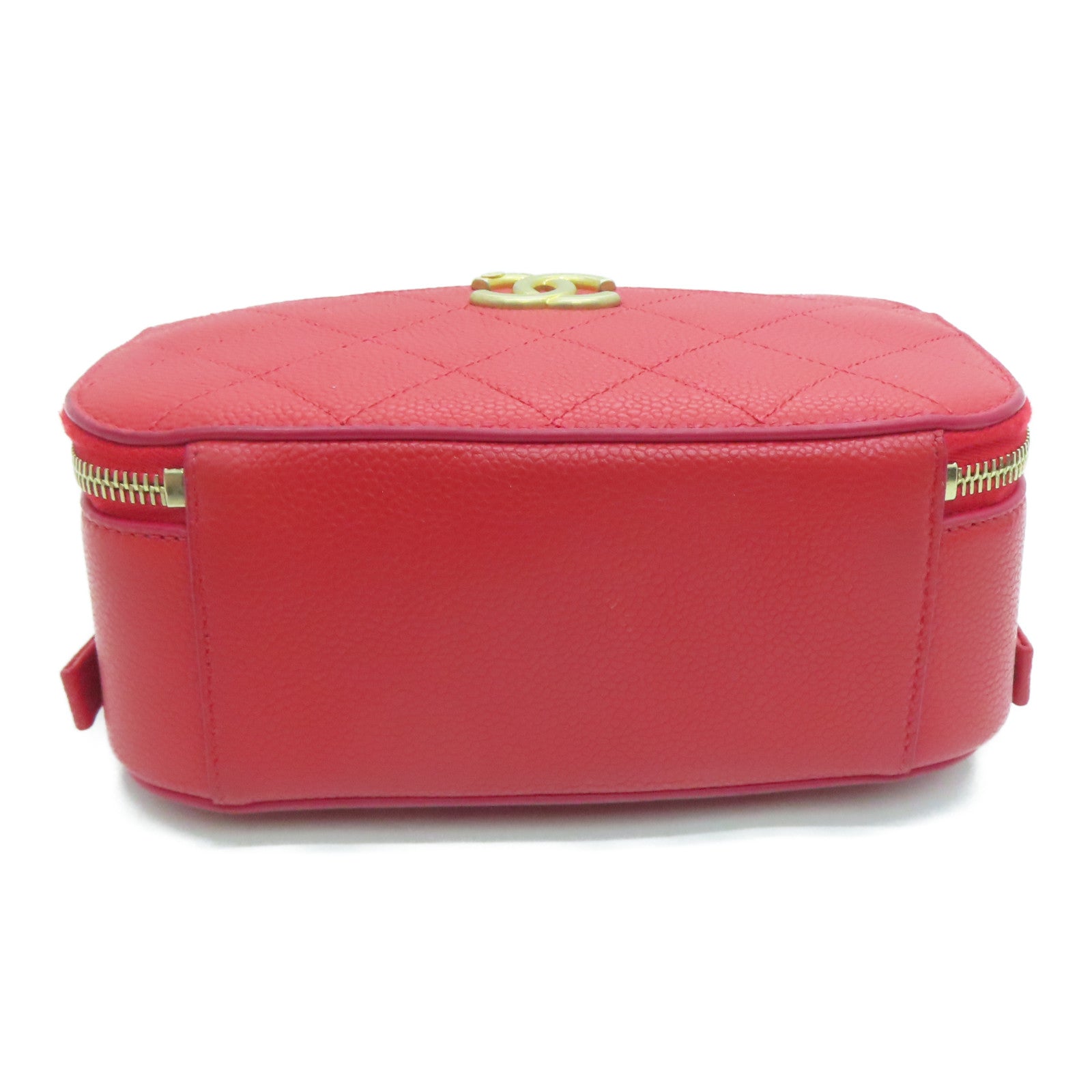 CHANEL Lingge Caviar Leather Affinity Camera Case Gold Buckle Chain Handle Shoulder Back Dual-purpose Bag Red