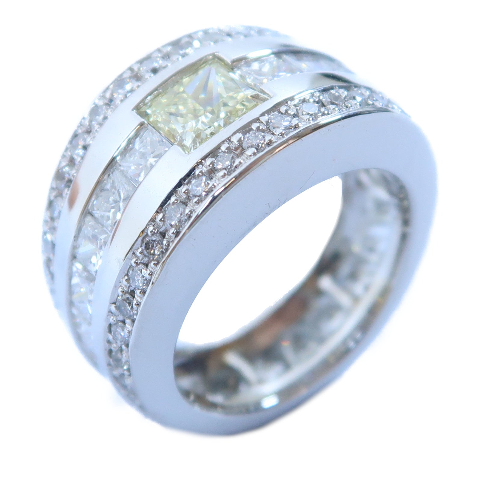JEWELRY PT900鉑金Diamond Ring 3.227ct/1.093ct鑽石戒指US#7.25