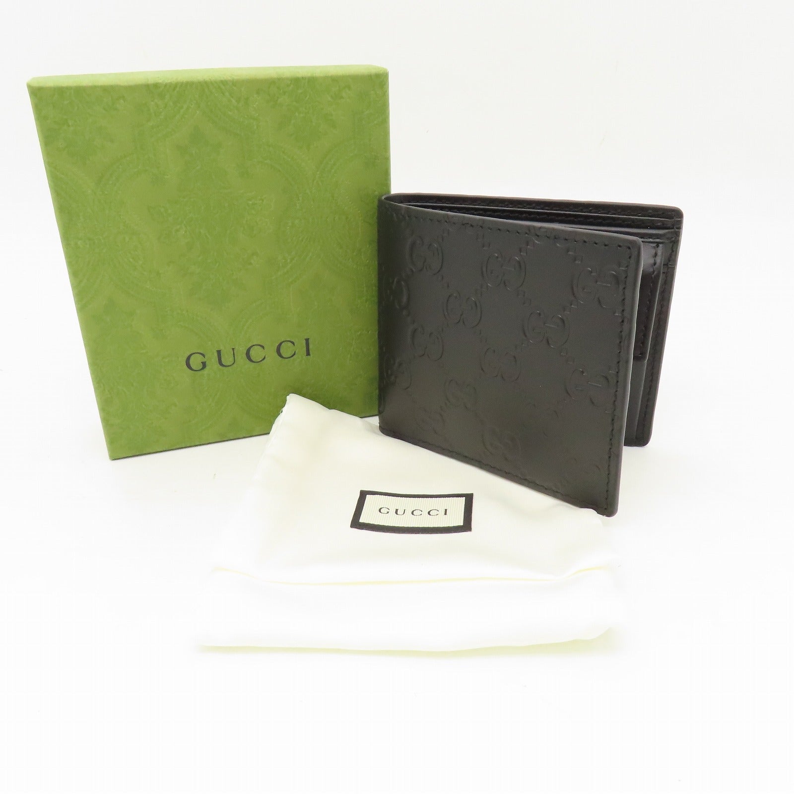 GUCCI 牛皮皮革Wallet銀扣錢包黑色