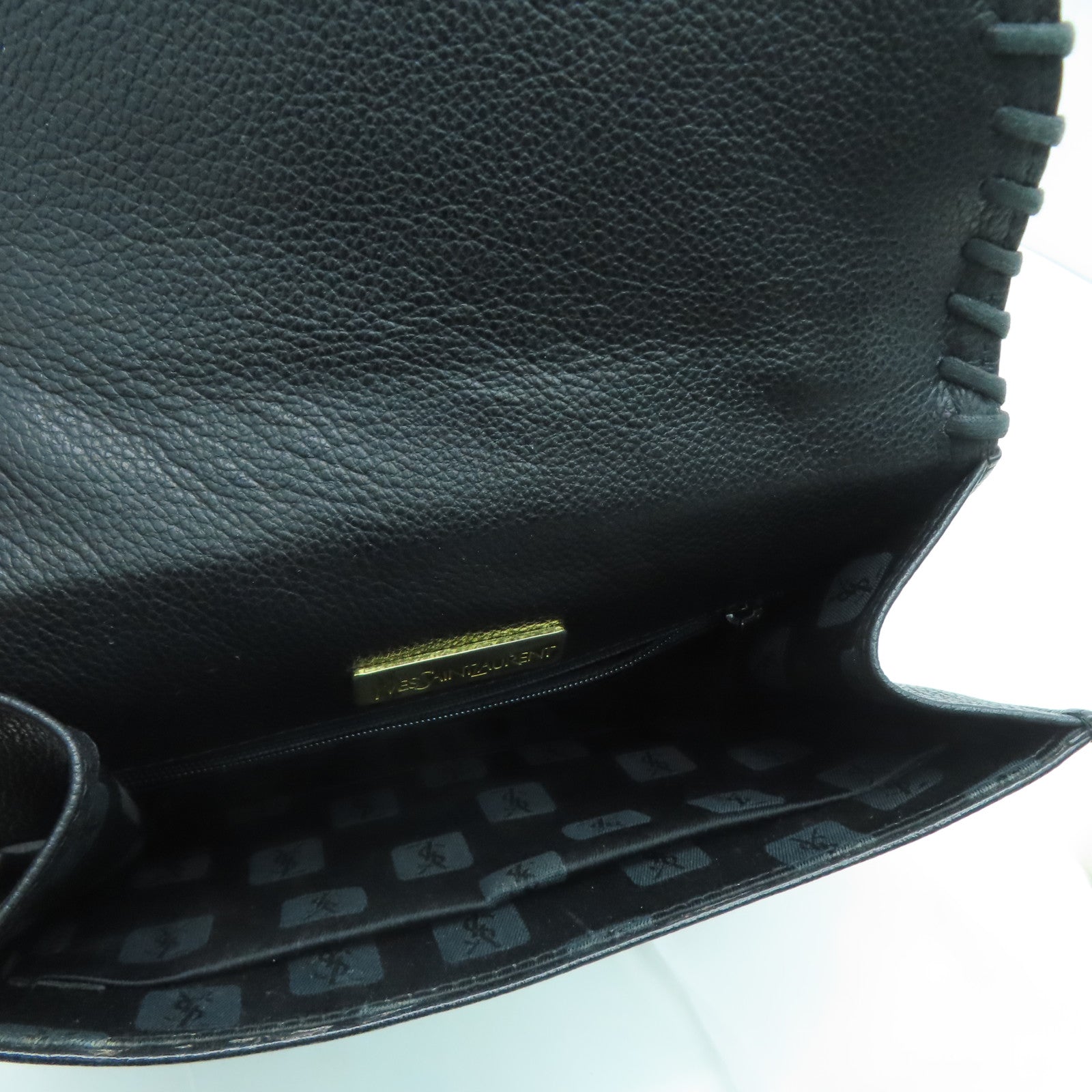 YVES SAINT LAURENT 牛皮皮革Handbag手挽袋黑色