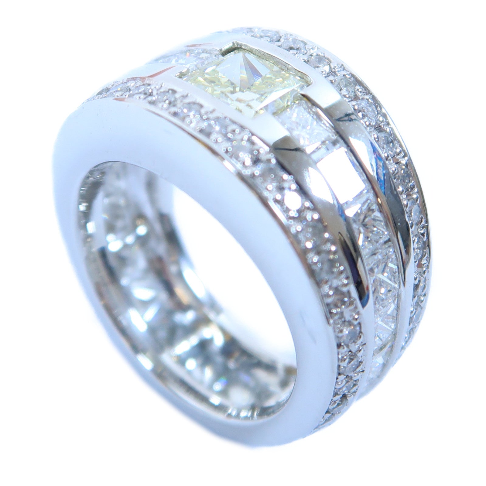 JEWELRY PT900鉑金Diamond Ring 3.227ct/1.093ct鑽石戒指US#7.25